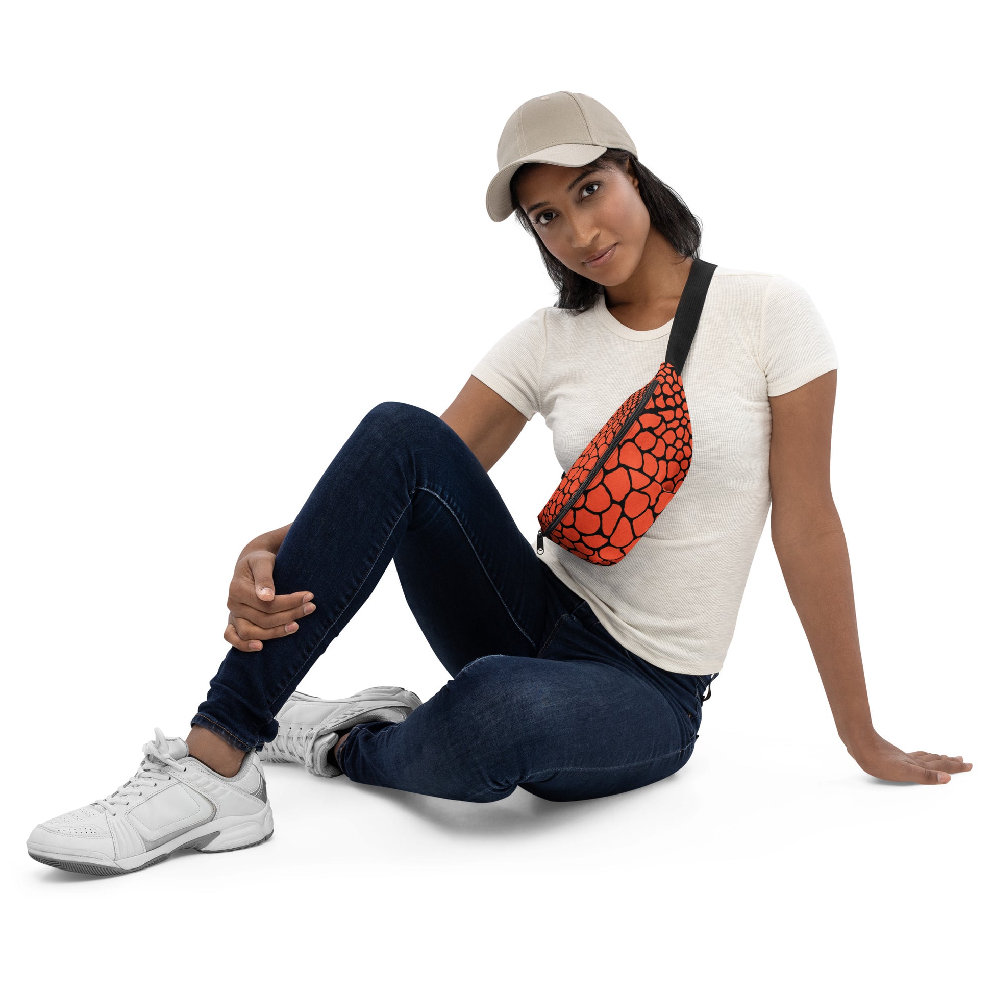 Wild Fanny Pack (Outrageous Orange) | Colorful Organic Print | Festival Bum Bag | Belt Bag | Waist Pack | - Comfortable Culture - Fanny Packs - Comfortable Culture