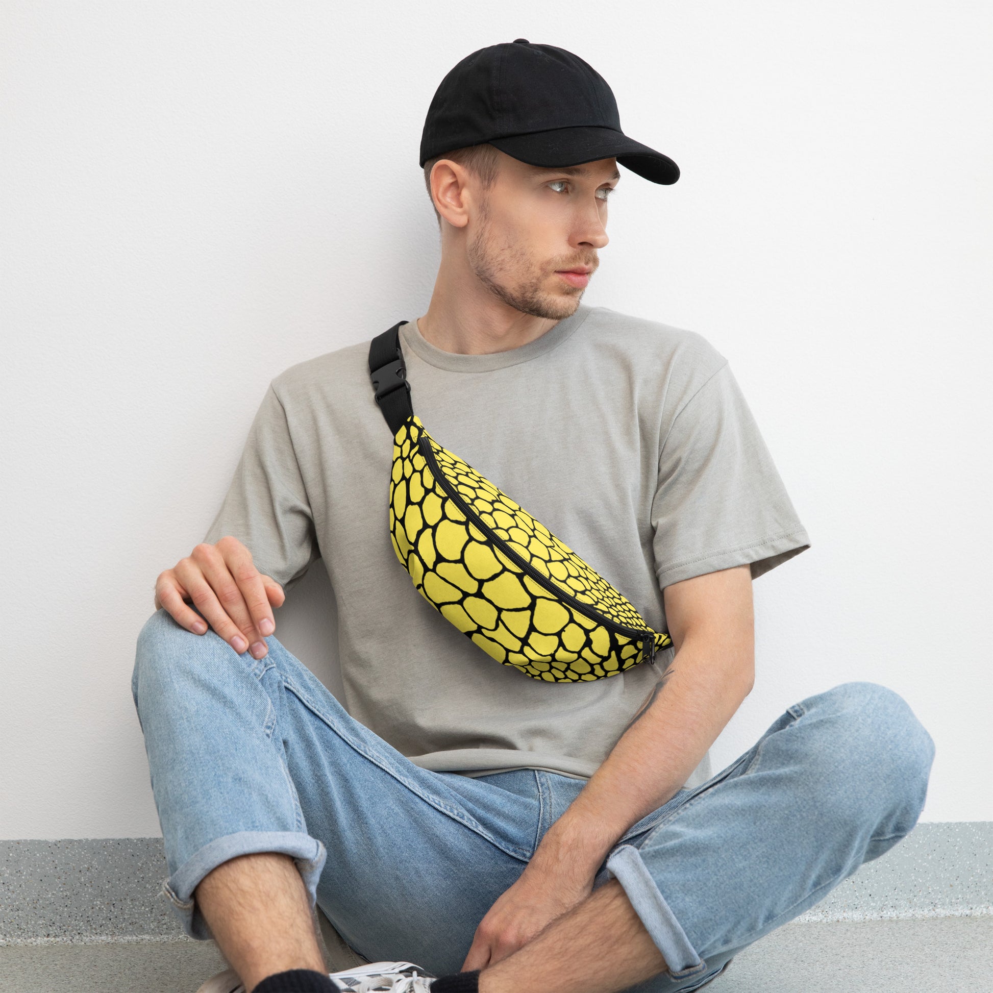 Wild Fanny Pack (Paris Daisy Yellow) | Colorful Organic Print | Festival Bum Bag | Belt Bag | Waist Pack | - Comfortable Culture - Fanny Packs - Comfortable Culture