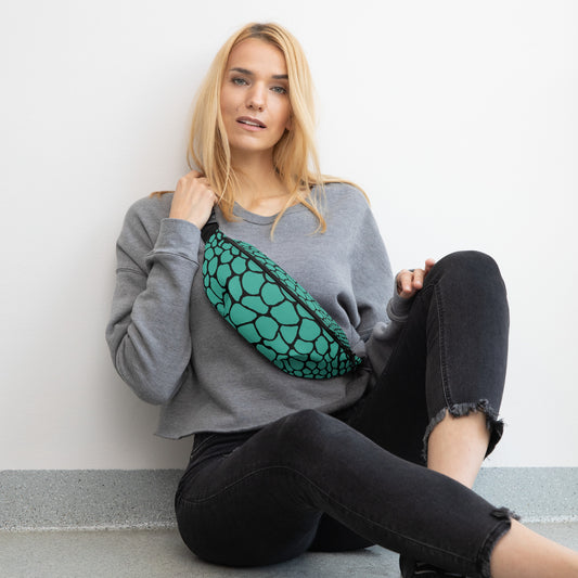 Wild Fanny Pack (Teal) | Colorful Organic Print | Festival Bum Bag | Belt Bag | Waist Pack | - Comfortable Culture - S/M - Fanny Packs - Comfortable Culture