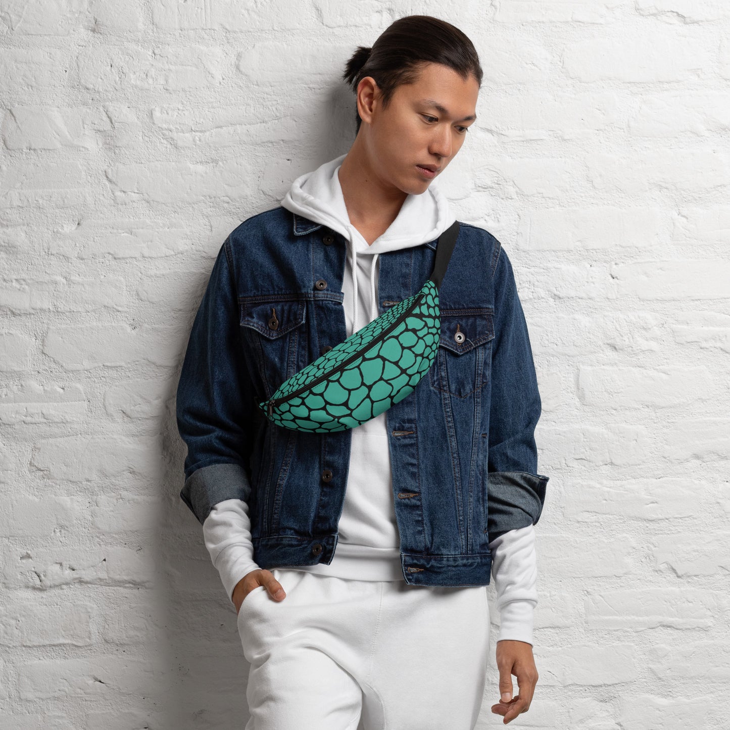Wild Fanny Pack (Teal) | Colorful Organic Print | Festival Bum Bag | Belt Bag | Waist Pack | - Comfortable Culture - Fanny Packs - Comfortable Culture