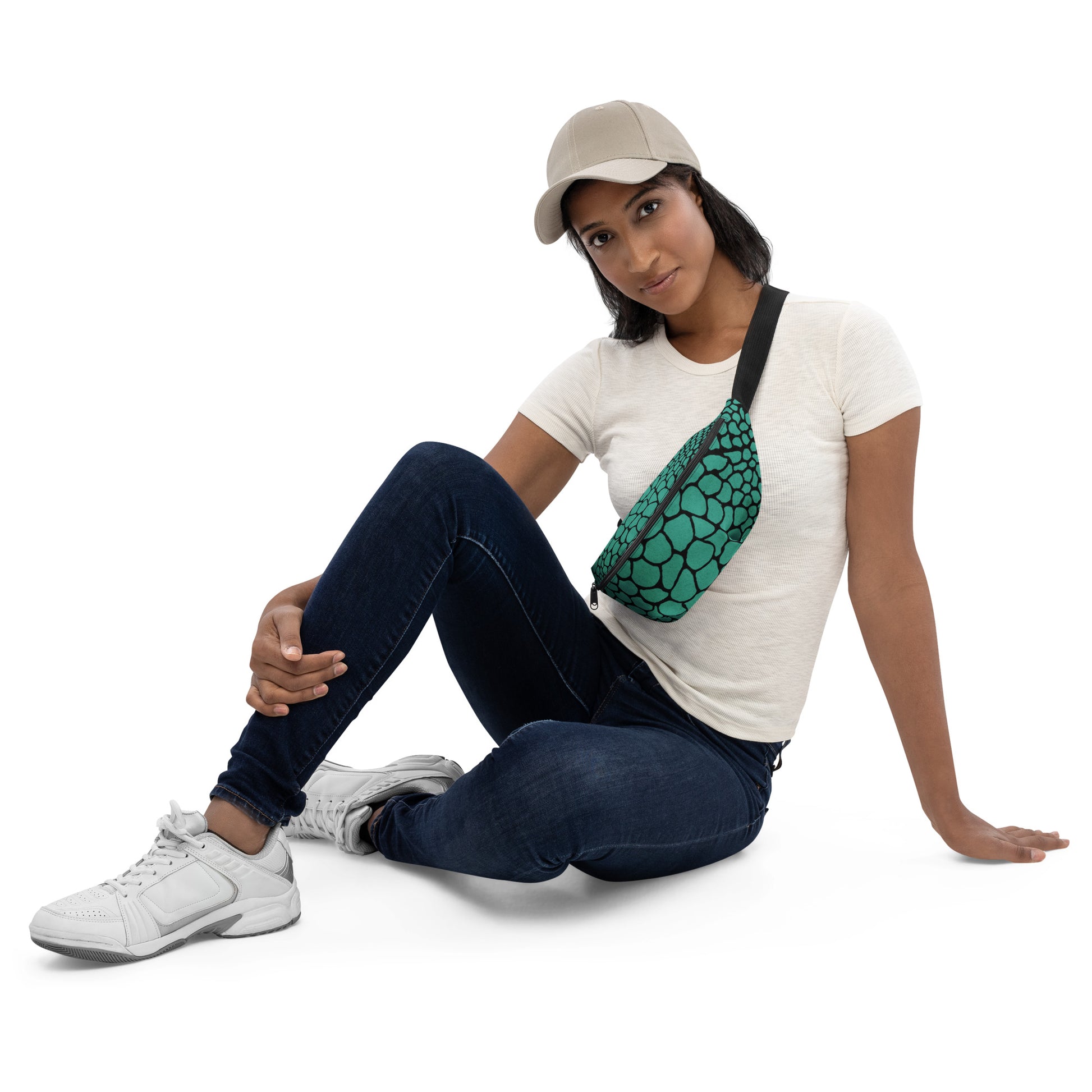 Wild Fanny Pack (Teal) | Colorful Organic Print | Festival Bum Bag | Belt Bag | Waist Pack | - Comfortable Culture - Fanny Packs - Comfortable Culture