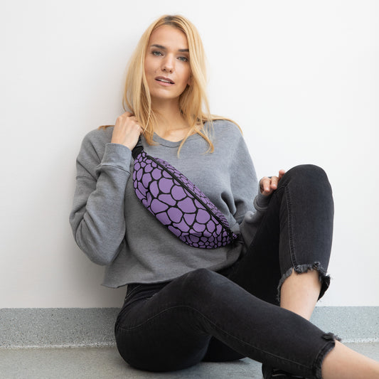 Wild Fanny Pack (Amethyst Purple) | Colorful Organic Print | Festival Bum Bag | Belt Bag | Waist Pack | - Comfortable Culture - S/M - Fanny Packs - Comfortable Culture