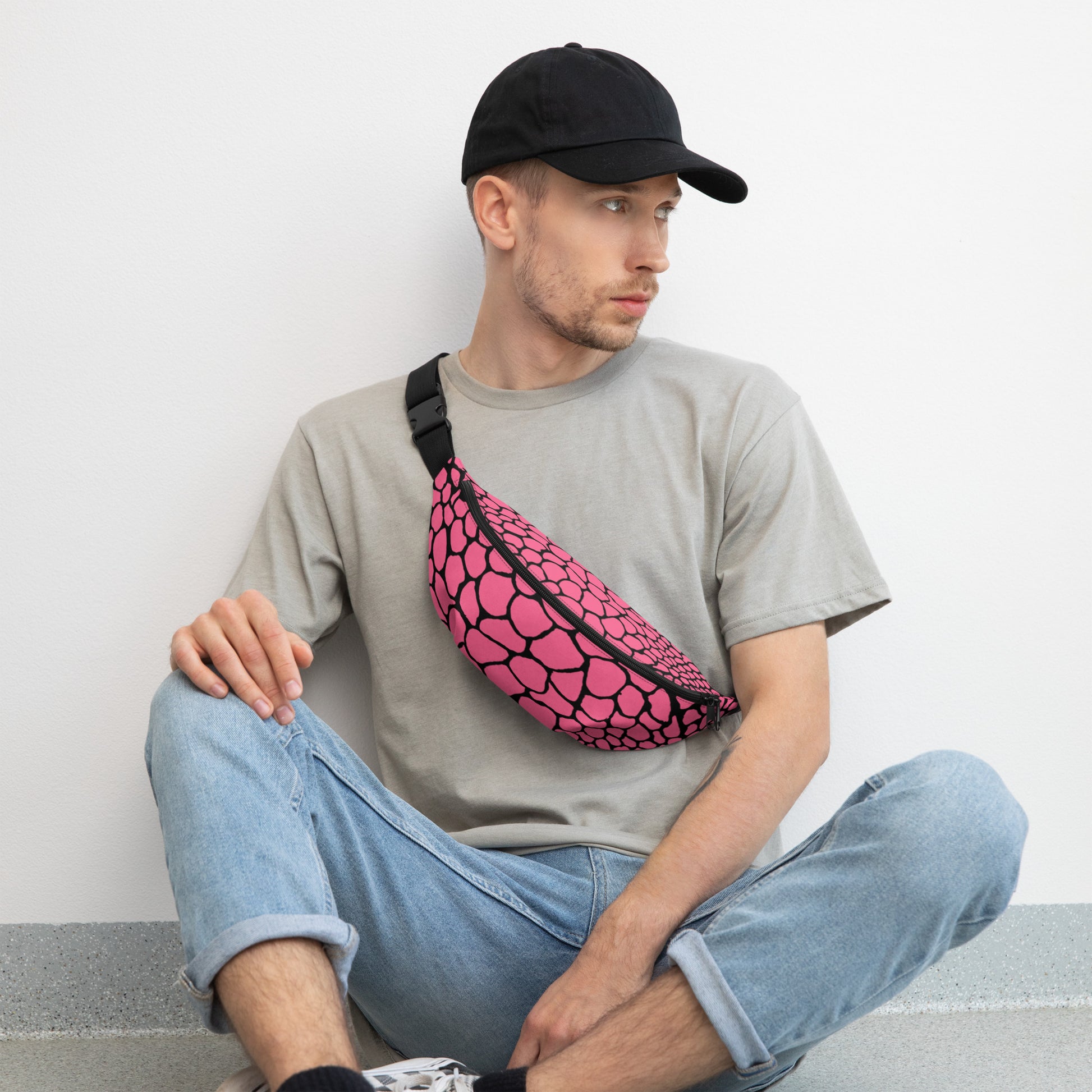 Wild Fanny Pack (Brink Pink) | Colorful Organic Print | Festival Bum Bag | Belt Bag | Waist Pack | - Comfortable Culture - Fanny Packs - Comfortable Culture