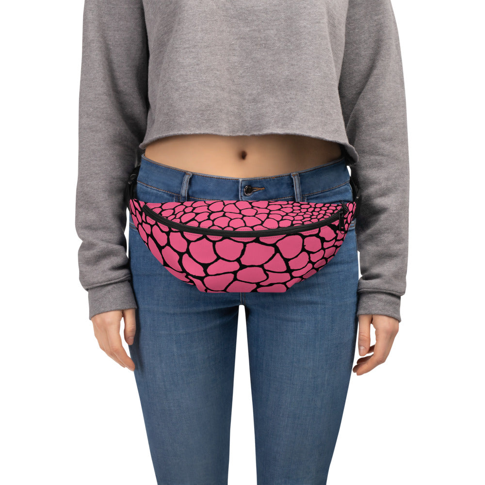 Wild Fanny Pack (Brink Pink) | Colorful Organic Print | Festival Bum Bag | Belt Bag | Waist Pack | - Comfortable Culture - Fanny Packs - Comfortable Culture