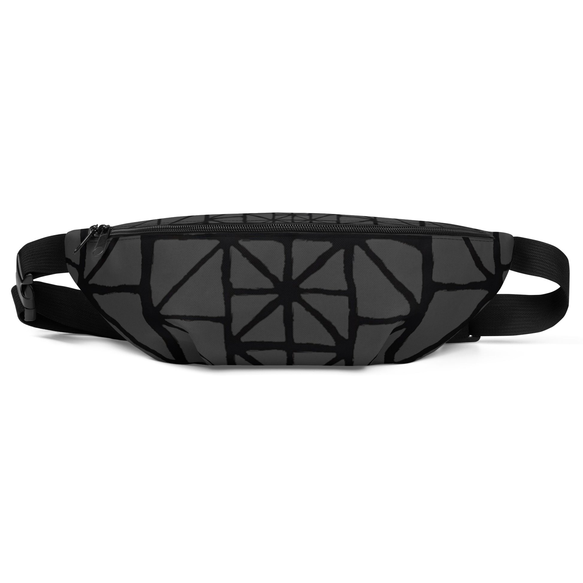 Tribal Pattern Fanny Pack (Eclipse Grey) | Festival Bum Bag | Belt Bag | Waist Pack | Geometric Pattern | - Comfortable Culture - Fanny Packs - Comfortable Culture