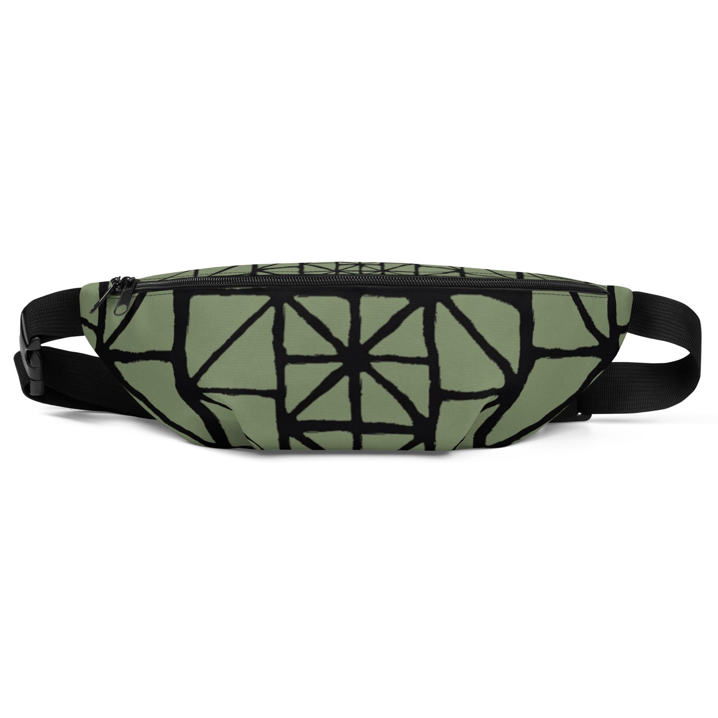 Tribal Pattern Fanny Pack (Desert Chaparral Green) | Festival Bum Bag | Belt Bag | Waist Pack | Geometric Pattern | - Comfortable Culture - Fanny Packs - Comfortable Culture