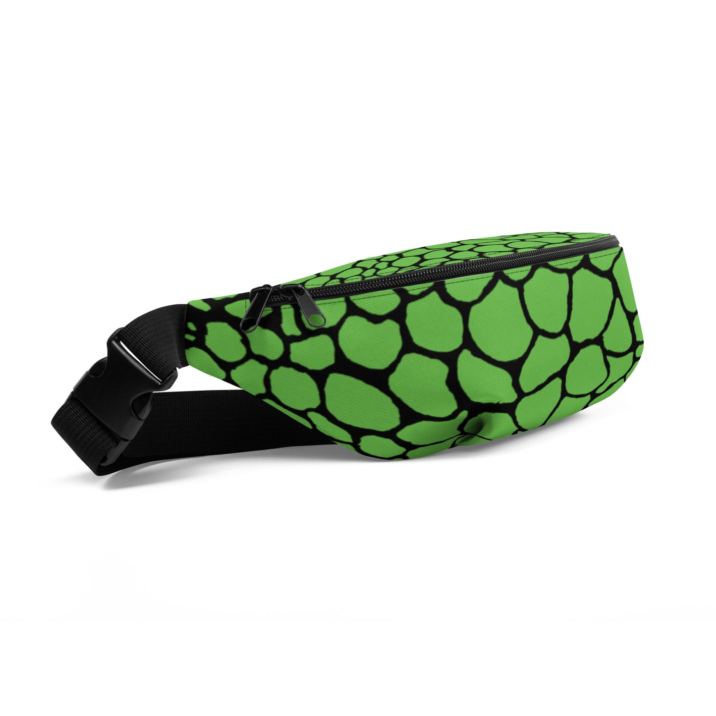 Wild Fanny Pack (Green/Black) | Colorful Organic Print | Festival Bum Bag | Belt Bag | Waist Pack | - Comfortable Culture - Fanny Packs - Comfortable Culture