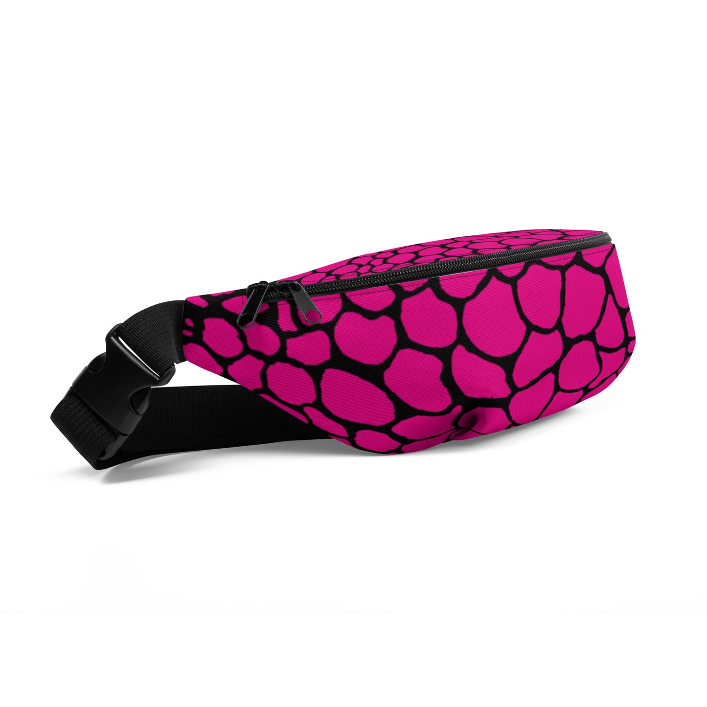 Wild Fanny Pack (Violet - Red) | Colorful Organic Print | Festival Bum Bag | Belt Bag | Waist Pack | - Comfortable Culture - Fanny Packs - Comfortable Culture