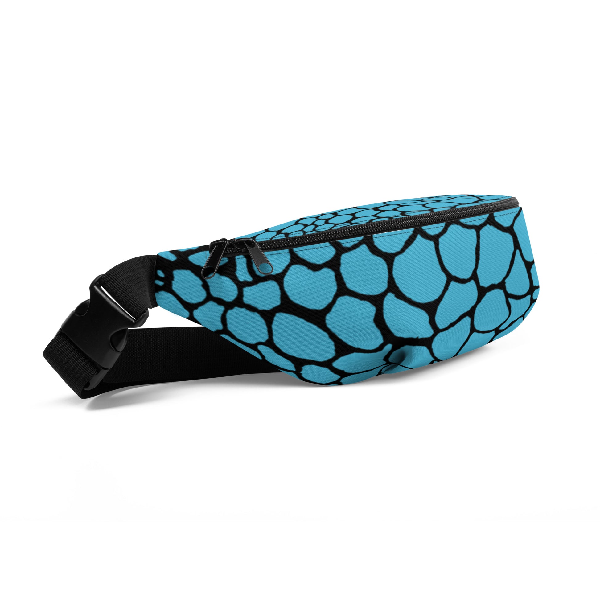 Wild Fanny Pack (Sky Blue) | Colorful Organic Print | Festival Bum Bag | Belt Bag | Waist Pack | - Comfortable Culture - Fanny Packs - Comfortable Culture