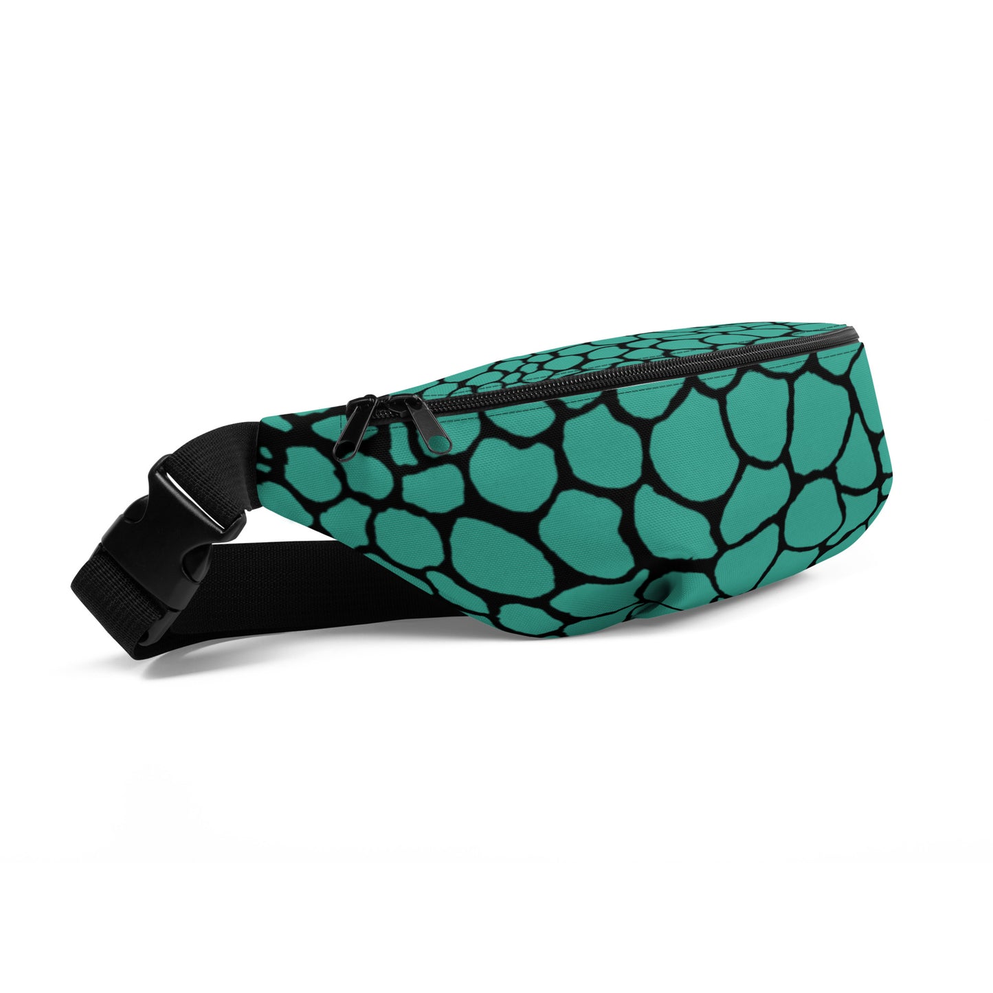 Wild Fanny Pack (Teal) | Colorful Organic Print | Festival Bum Bag | Belt Bag | Waist Pack | - Comfortable Culture - Fanny Packs - Comfortable Culture
