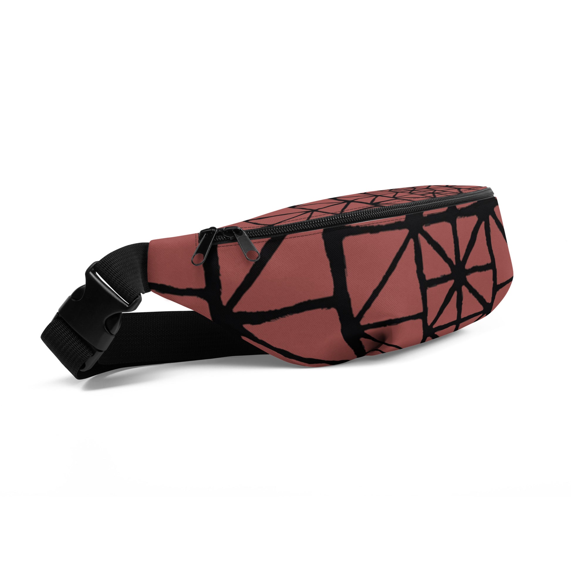 Tribal Pattern Fanny Pack (Terracotta) | Festival Bum Bag | Belt Bag | Waist Pack | Geometric Pattern | - Comfortable Culture - Fanny Packs - Comfortable Culture