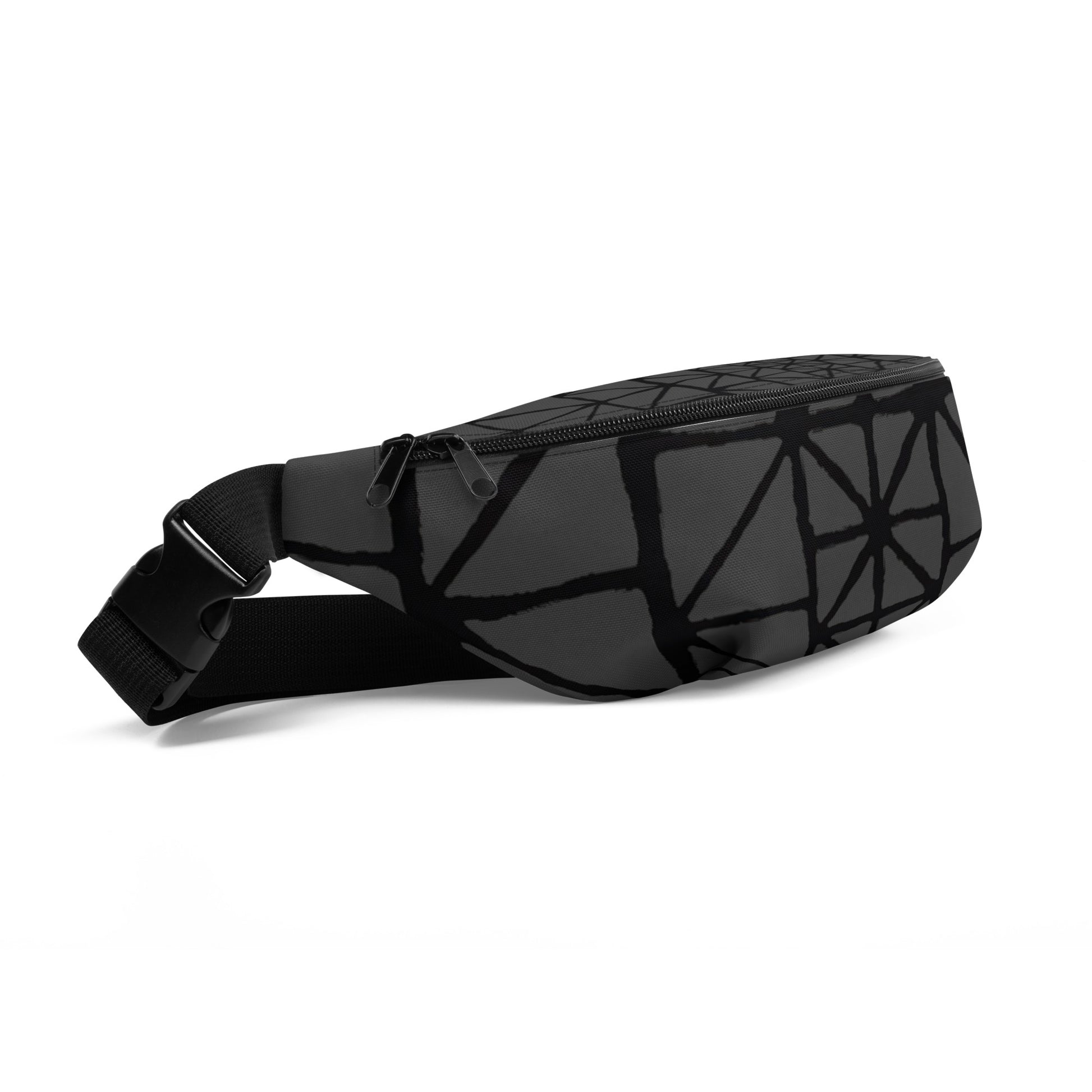 Tribal Pattern Fanny Pack (Eclipse Grey) | Festival Bum Bag | Belt Bag | Waist Pack | Geometric Pattern | - Comfortable Culture - Fanny Packs - Comfortable Culture