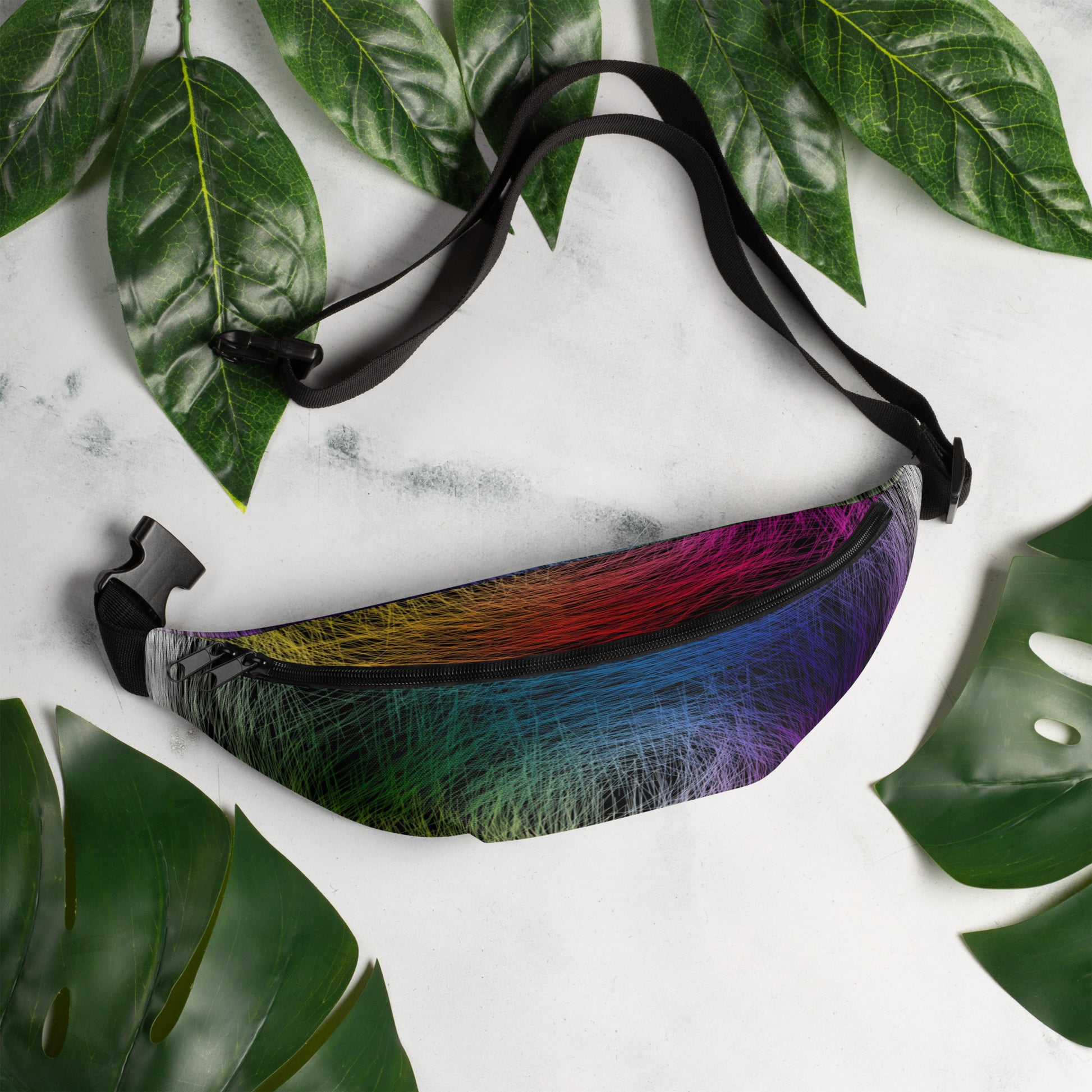 Wild Rainbow Fanny Pack | Festival Bum Bag | Belt Bag | Waist Pack | - Comfortable Culture - Fanny Packs - Comfortable Culture