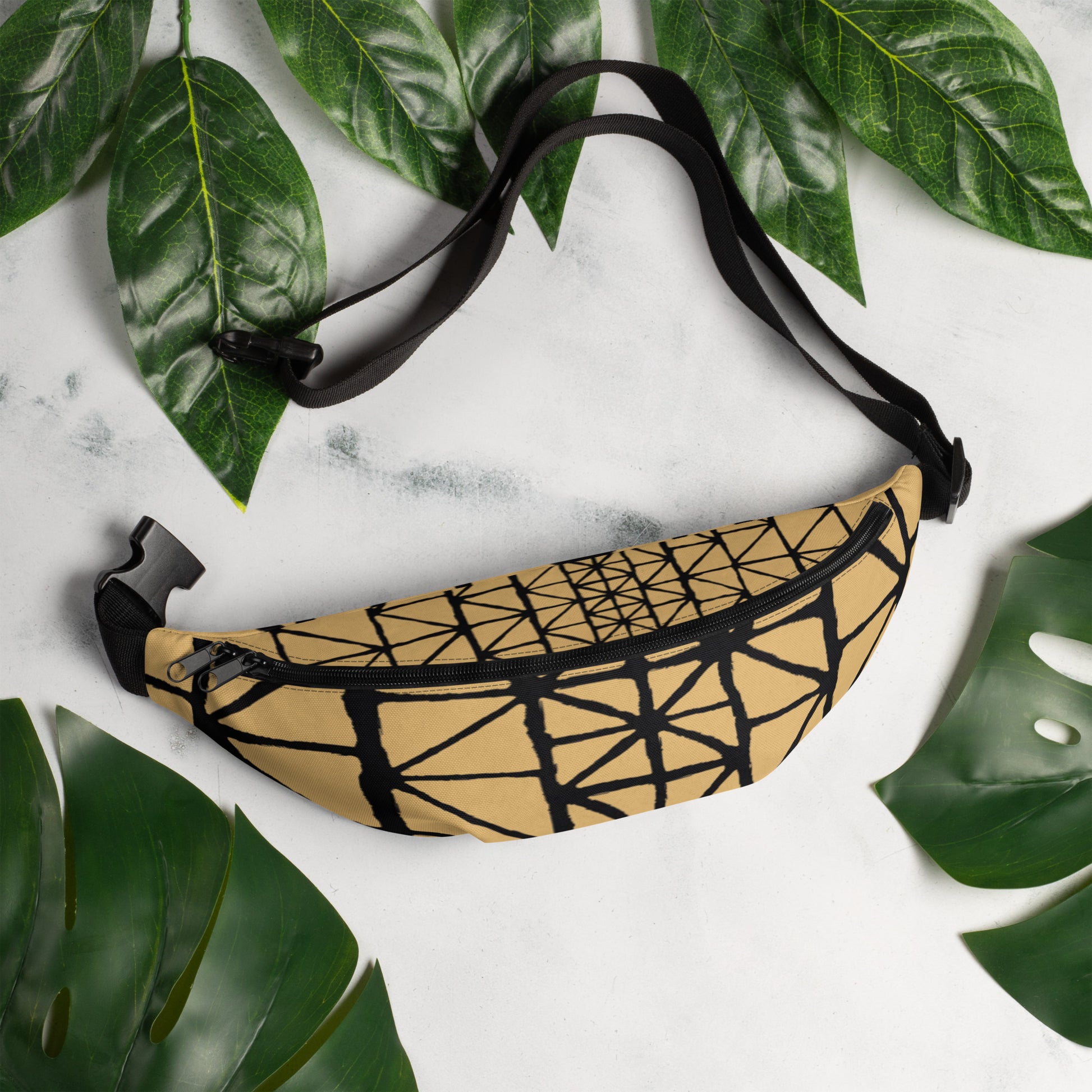 Tribal Pattern Fanny Pack (Sand) | Festival Bum Bag | Belt Bag | Waist Pack | Geometric Pattern | - Comfortable Culture - Fanny Packs - Comfortable Culture