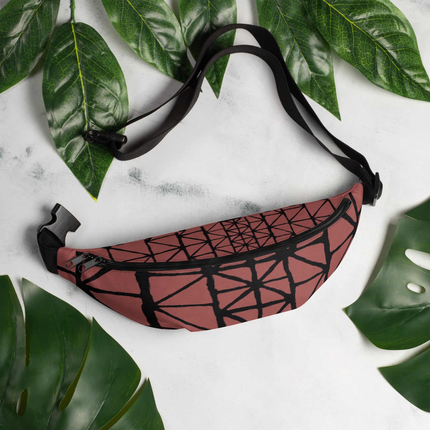 Tribal Pattern Fanny Pack (Terracotta) | Festival Bum Bag | Belt Bag | Waist Pack | Geometric Pattern | - Comfortable Culture - Fanny Packs - Comfortable Culture