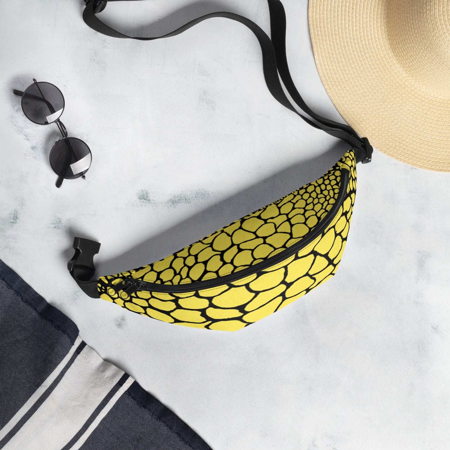 Wild Fanny Pack (Paris Daisy Yellow) | Colorful Organic Print | Festival Bum Bag | Belt Bag | Waist Pack | - Comfortable Culture - Fanny Packs - Comfortable Culture
