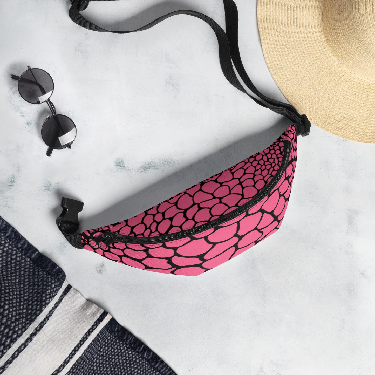 Wild Fanny Pack (Brink Pink) | Colorful Organic Print | Festival Bum Bag | Belt Bag | Waist Pack | - Comfortable Culture - Fanny Packs - Comfortable Culture