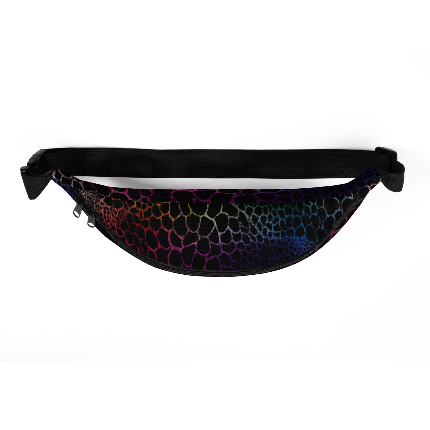 Wild Rainbow Outline Fanny Pack | Colorful Organic Print | Festival Bum Bag | Belt Bag | Waist Pack | - Comfortable Culture - Fanny Packs - Comfortable Culture