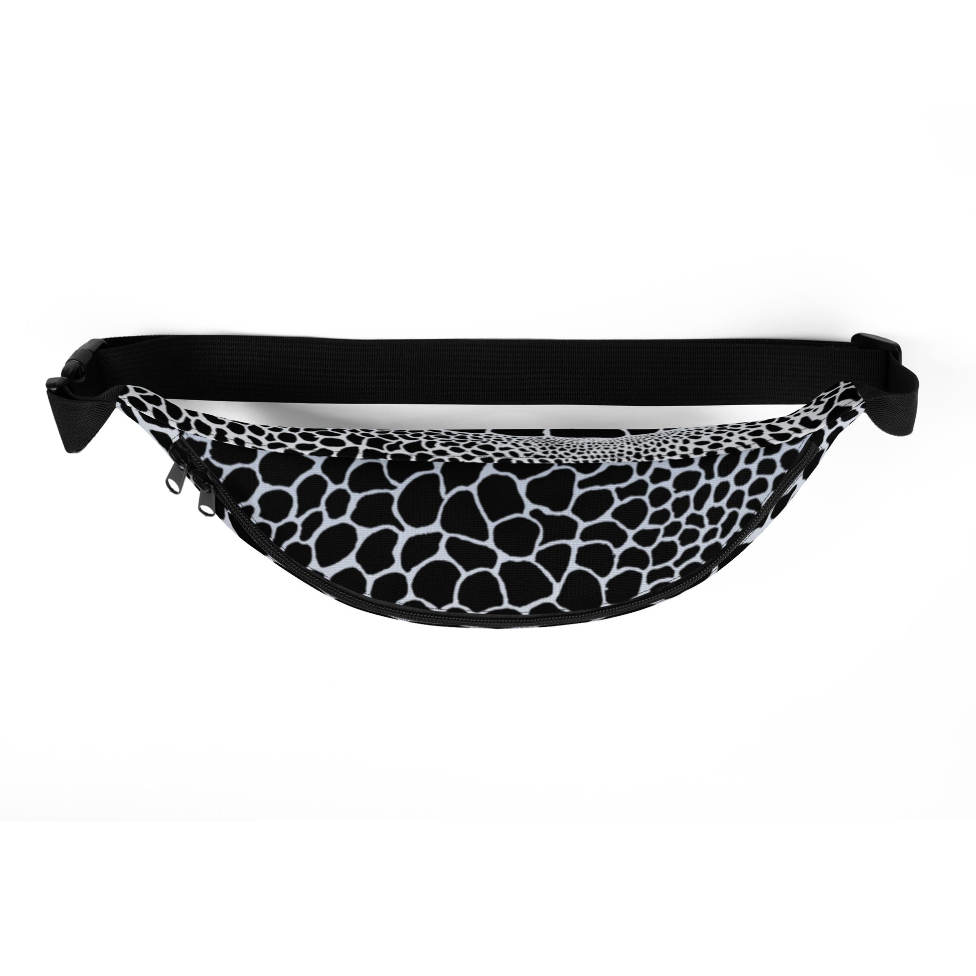 Wild Black and White Outline Fanny Pack | Animal Organic Print | Festival Waist Pack | - Comfortable Culture - Fanny Packs - Comfortable Culture