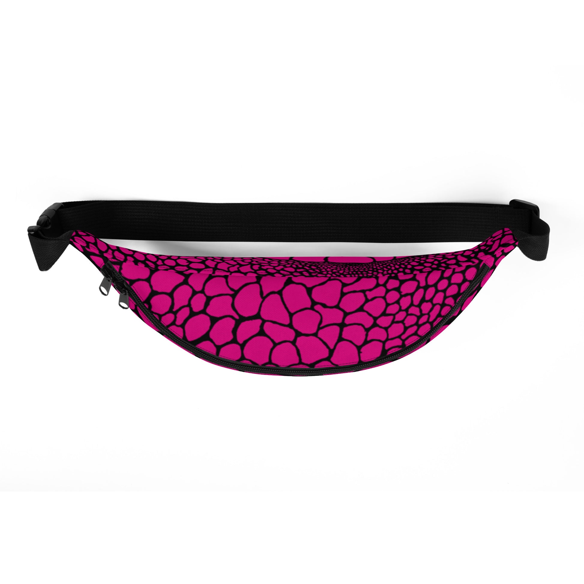 Wild Fanny Pack (Violet - Red) | Colorful Organic Print | Festival Bum Bag | Belt Bag | Waist Pack | - Comfortable Culture - Fanny Packs - Comfortable Culture