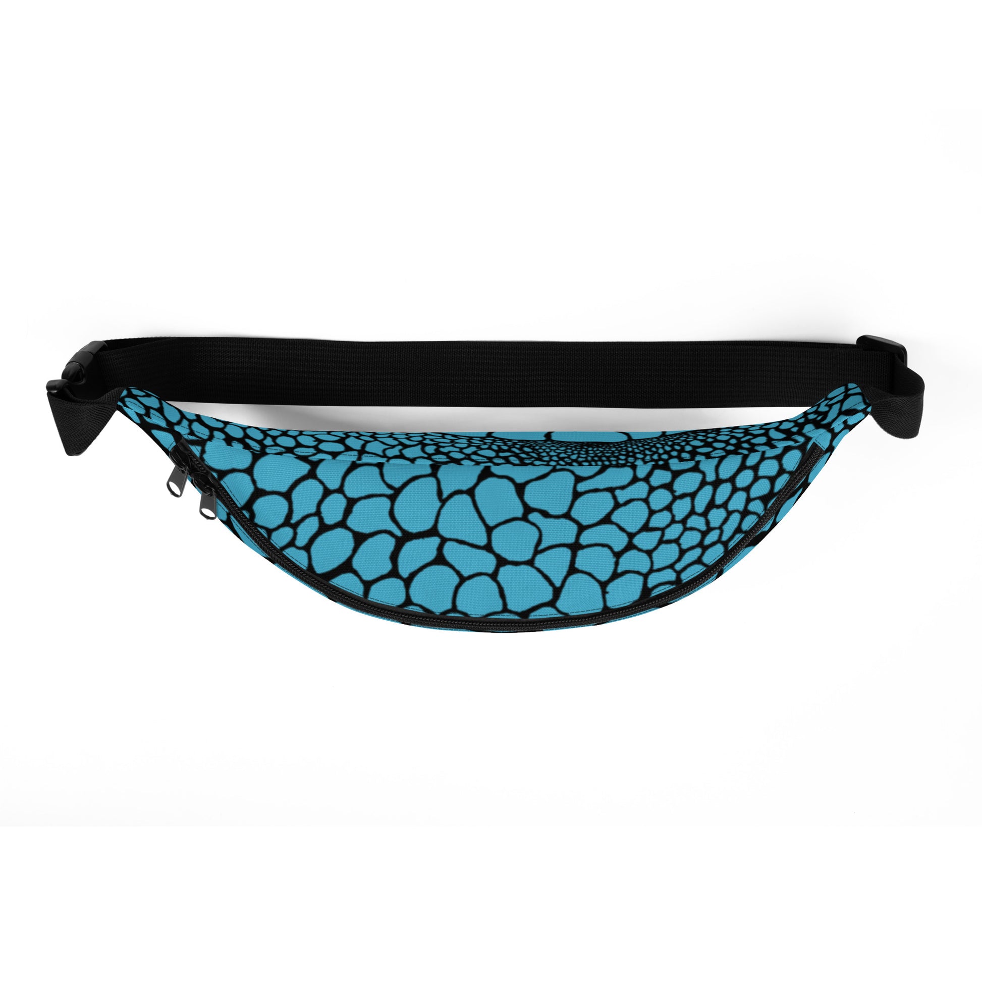 Wild Fanny Pack (Sky Blue) | Colorful Organic Print | Festival Bum Bag | Belt Bag | Waist Pack | - Comfortable Culture - Fanny Packs - Comfortable Culture