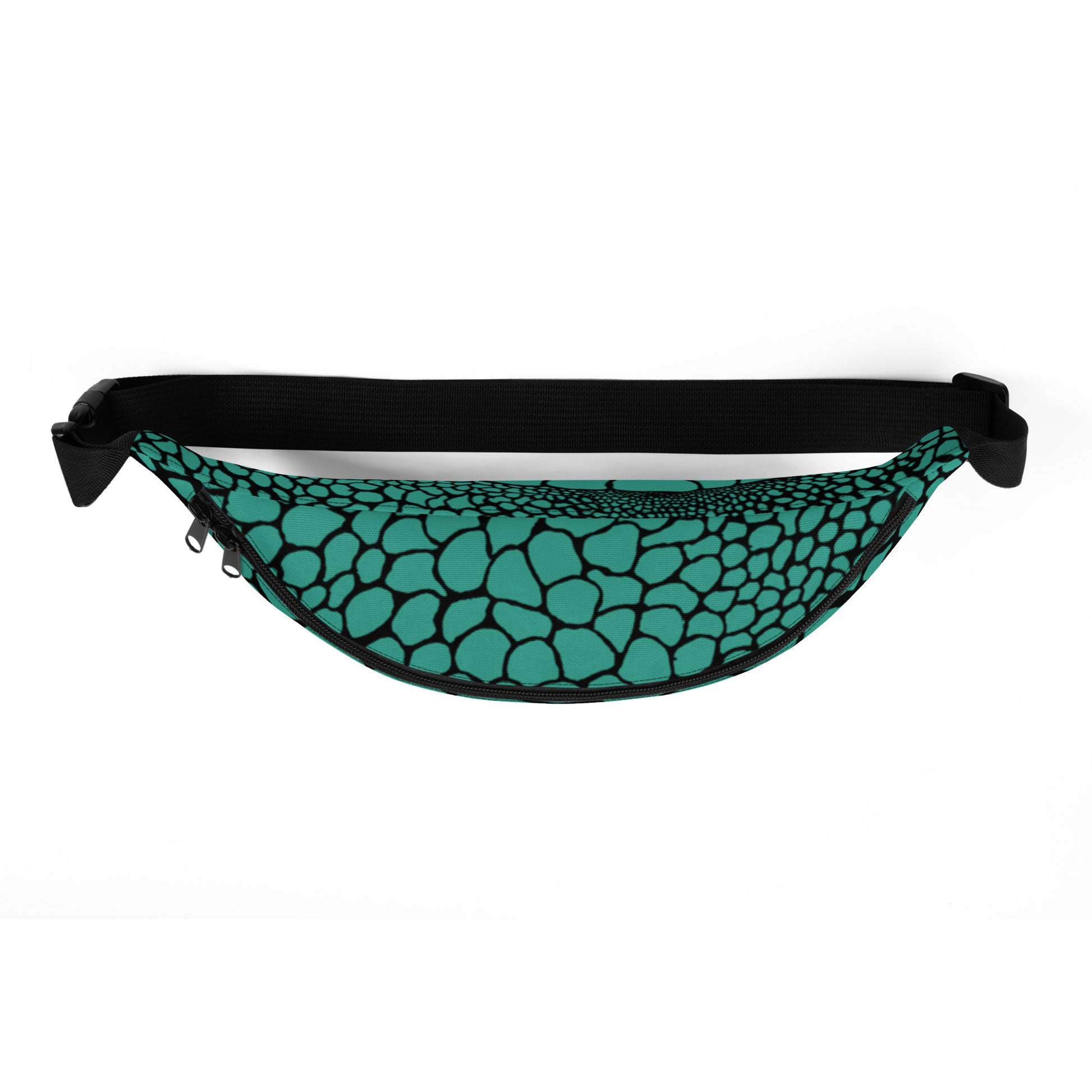 Wild Fanny Pack (Teal) | Colorful Organic Print | Festival Bum Bag | Belt Bag | Waist Pack | - Comfortable Culture - Fanny Packs - Comfortable Culture