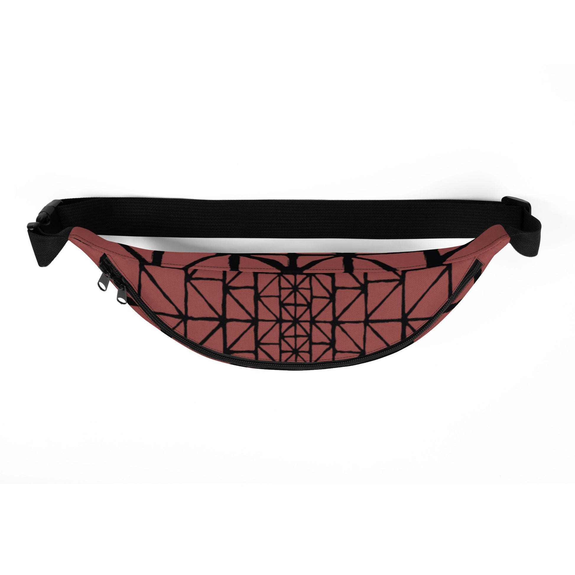 Tribal Pattern Fanny Pack (Terracotta) | Festival Bum Bag | Belt Bag | Waist Pack | Geometric Pattern | - Comfortable Culture - Fanny Packs - Comfortable Culture