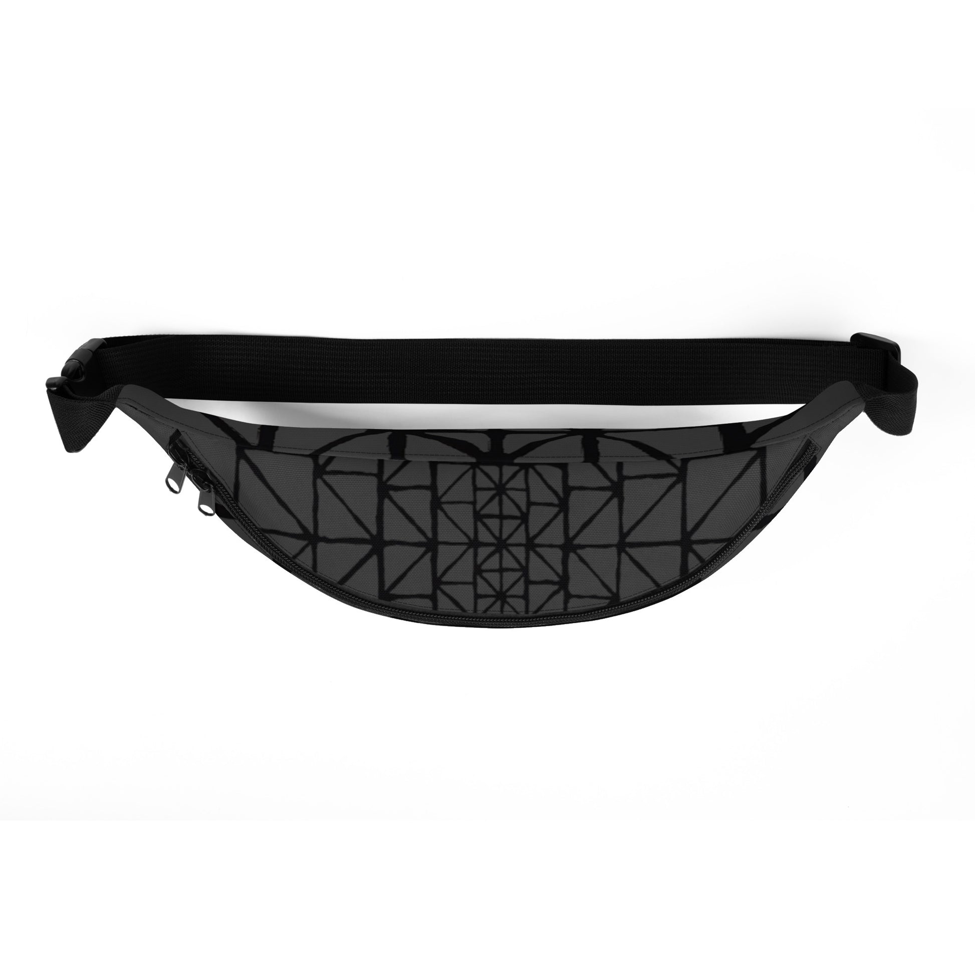 Tribal Pattern Fanny Pack (Eclipse Grey) | Festival Bum Bag | Belt Bag | Waist Pack | Geometric Pattern | - Comfortable Culture - Fanny Packs - Comfortable Culture