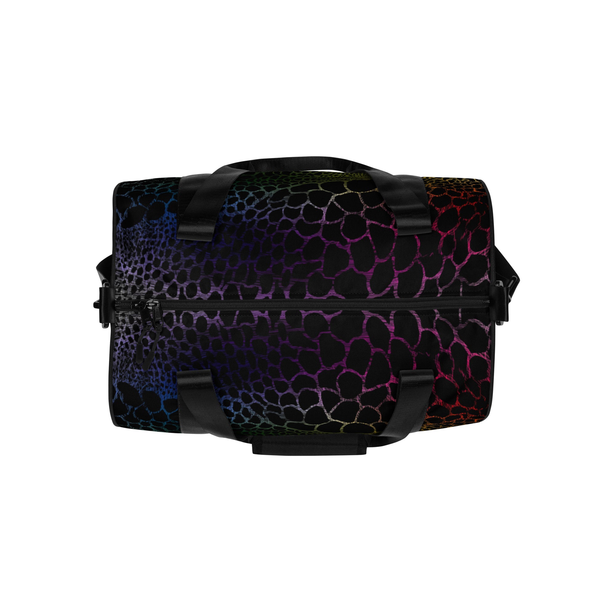 Wild Rainbow Outline (Gym Duffel Bag) - Comfortable Culture - Duffel Bags - Comfortable Culture