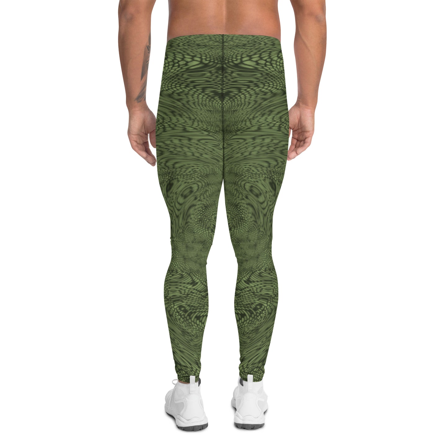 Fractal Men's Leggings (Olive Green)