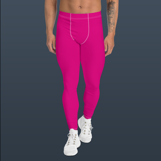 Men's Athletic Leggings (Hot Pink)