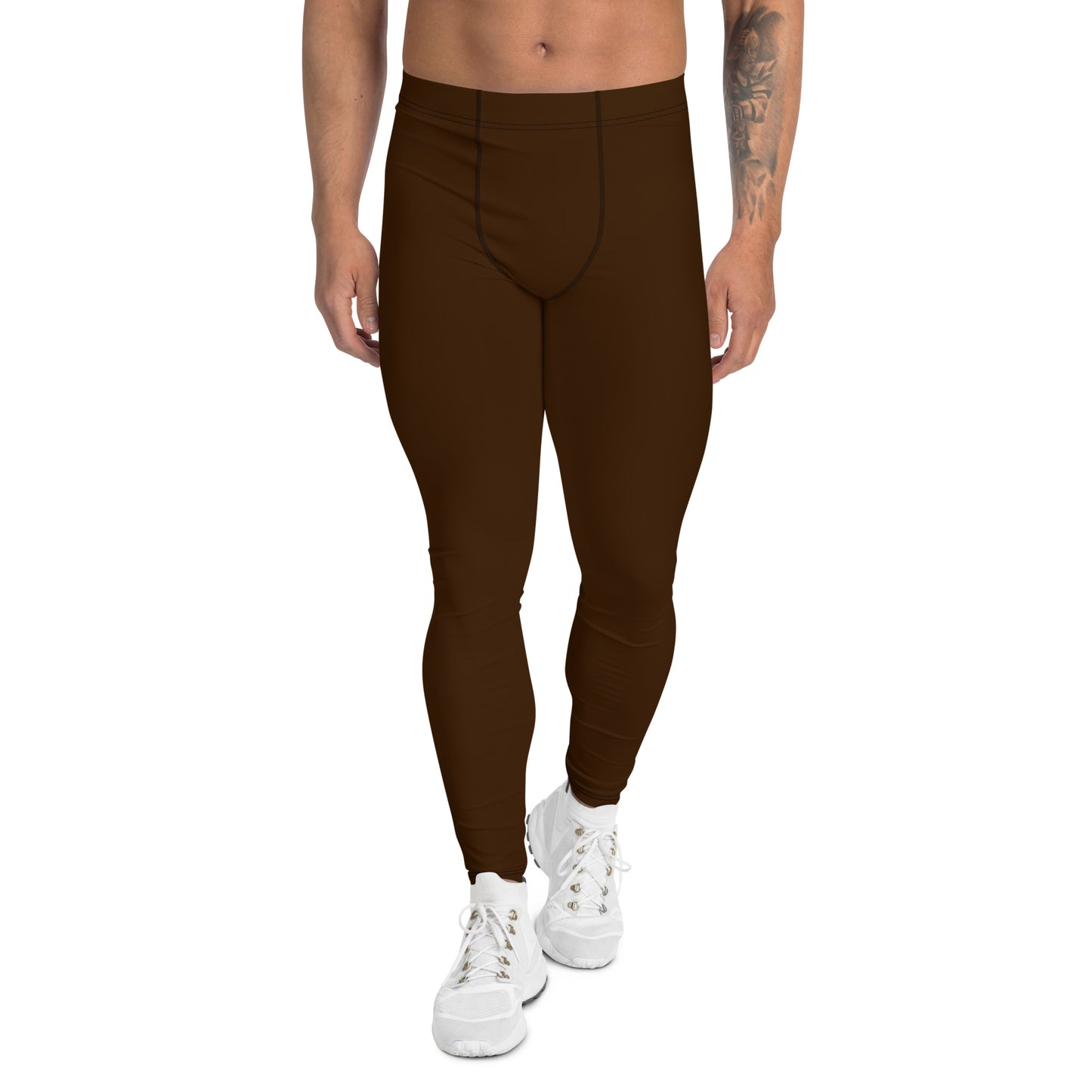 Men's Athletic Leggings (Dark Brown)