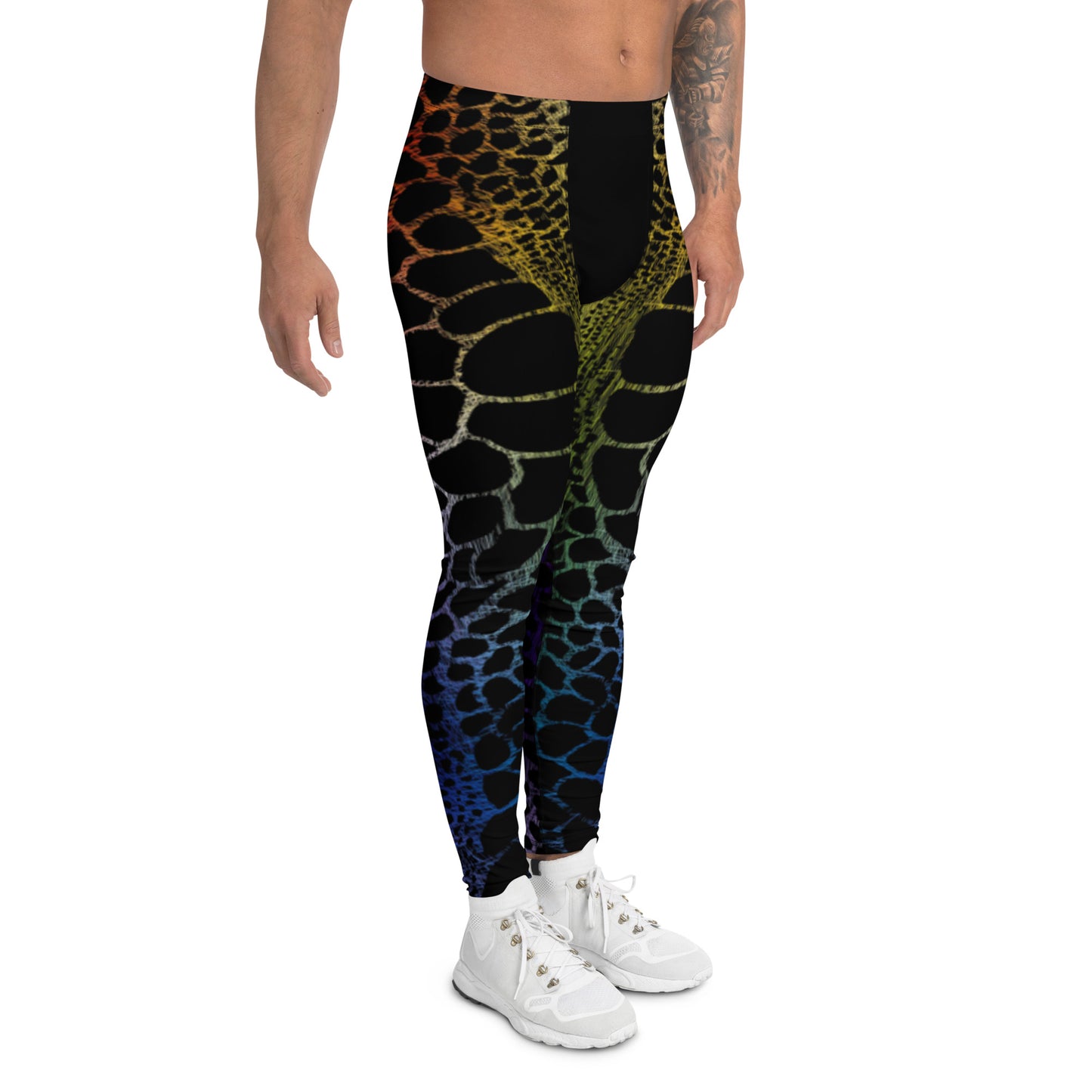 Wild Rainbow Outline (Men's Leggings) - Comfortable Culture - Pants - Comfortable Culture