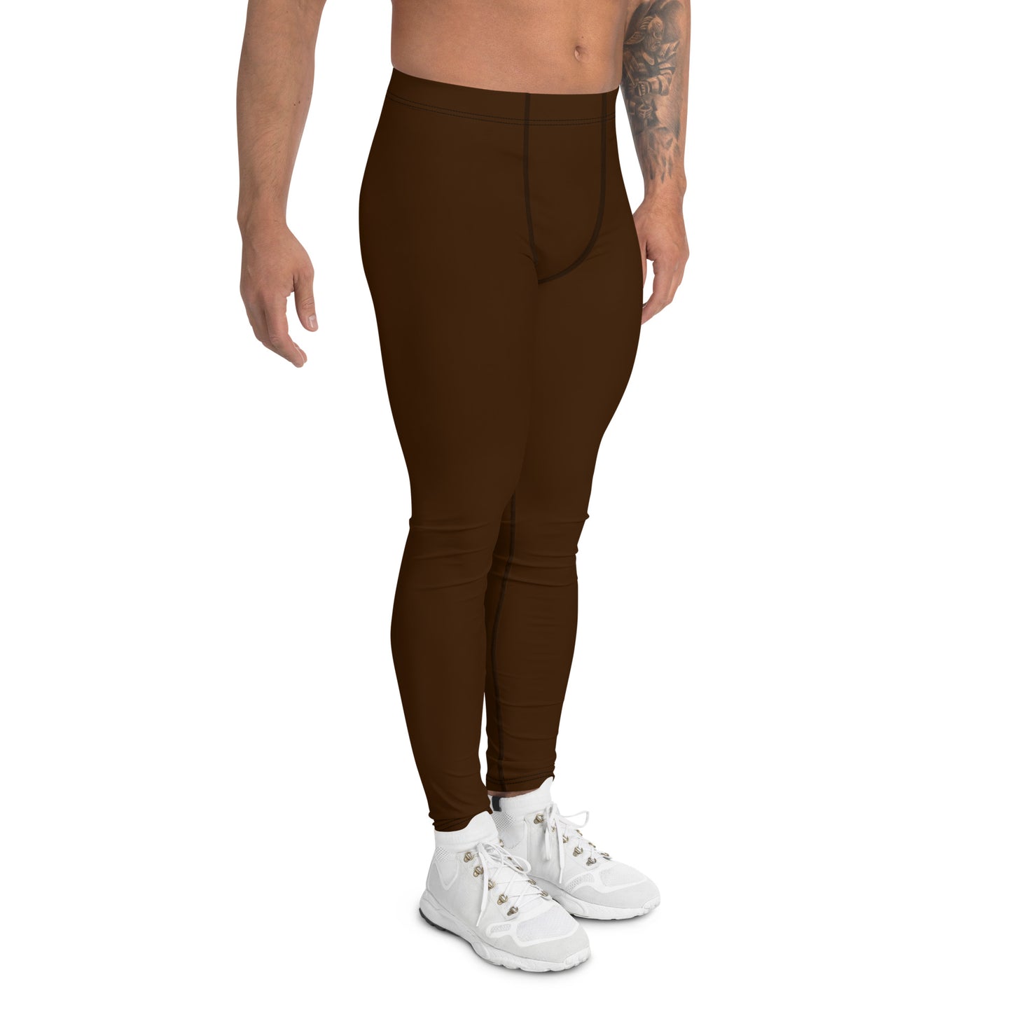 Men's Athletic Leggings (Dark Brown)