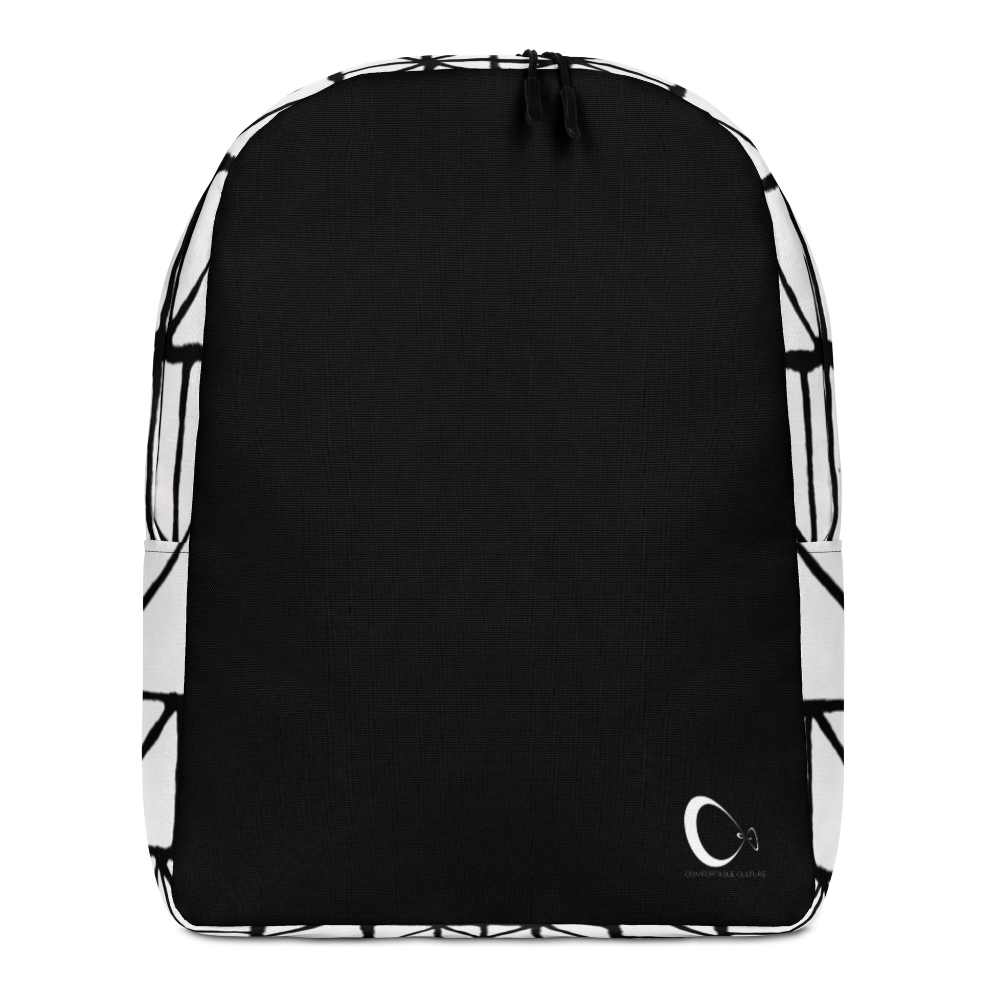 Tribal Print Black and White Minimalist Backpack | Modern & Minimalist Water-Resistant Laptop Backpack with Hidden Pocket | - Comfortable Culture - Backpacks - Comfortable Culture