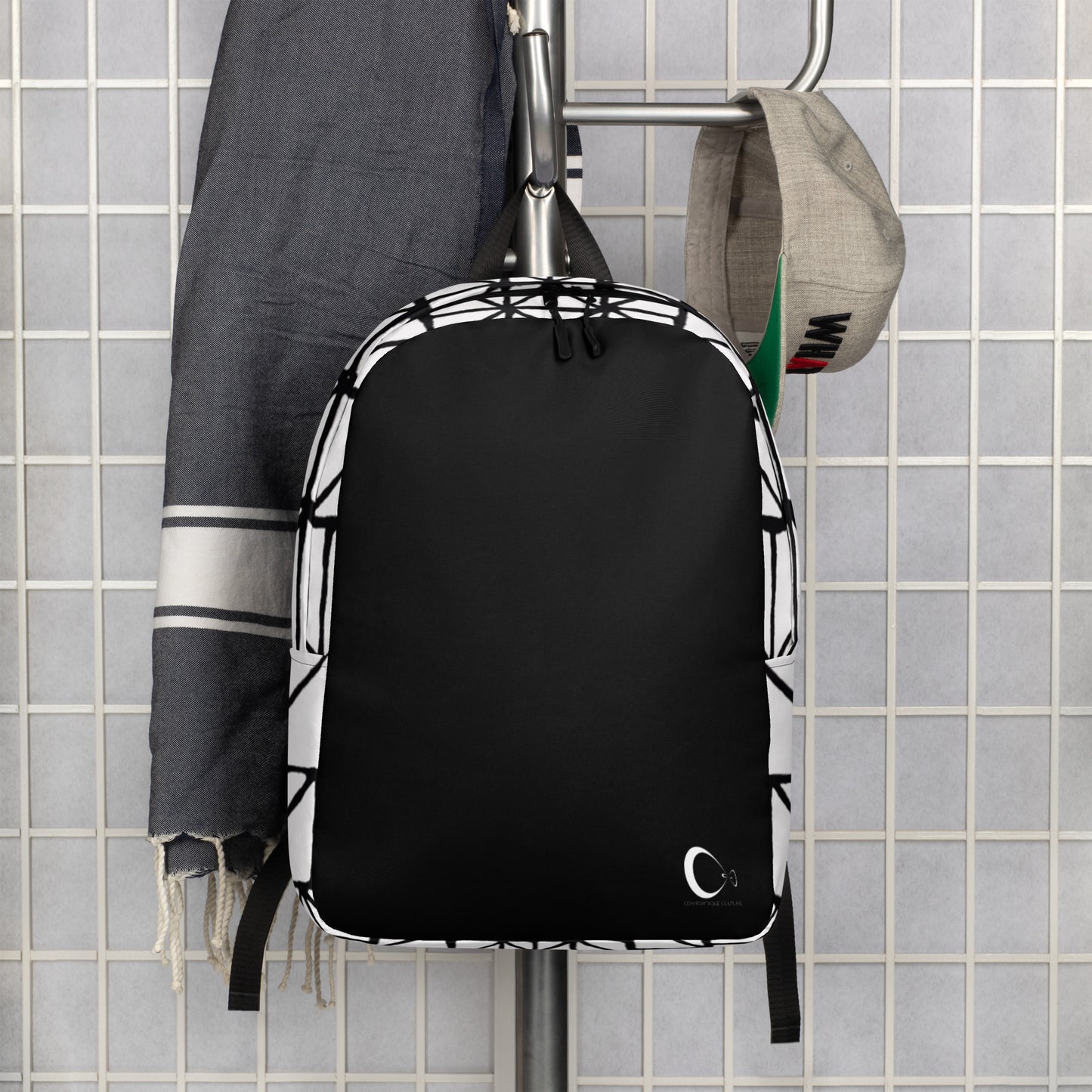 Tribal Print Black and White Minimalist Backpack | Modern & Minimalist Water-Resistant Laptop Backpack with Hidden Pocket | - Comfortable Culture - Backpacks - Comfortable Culture