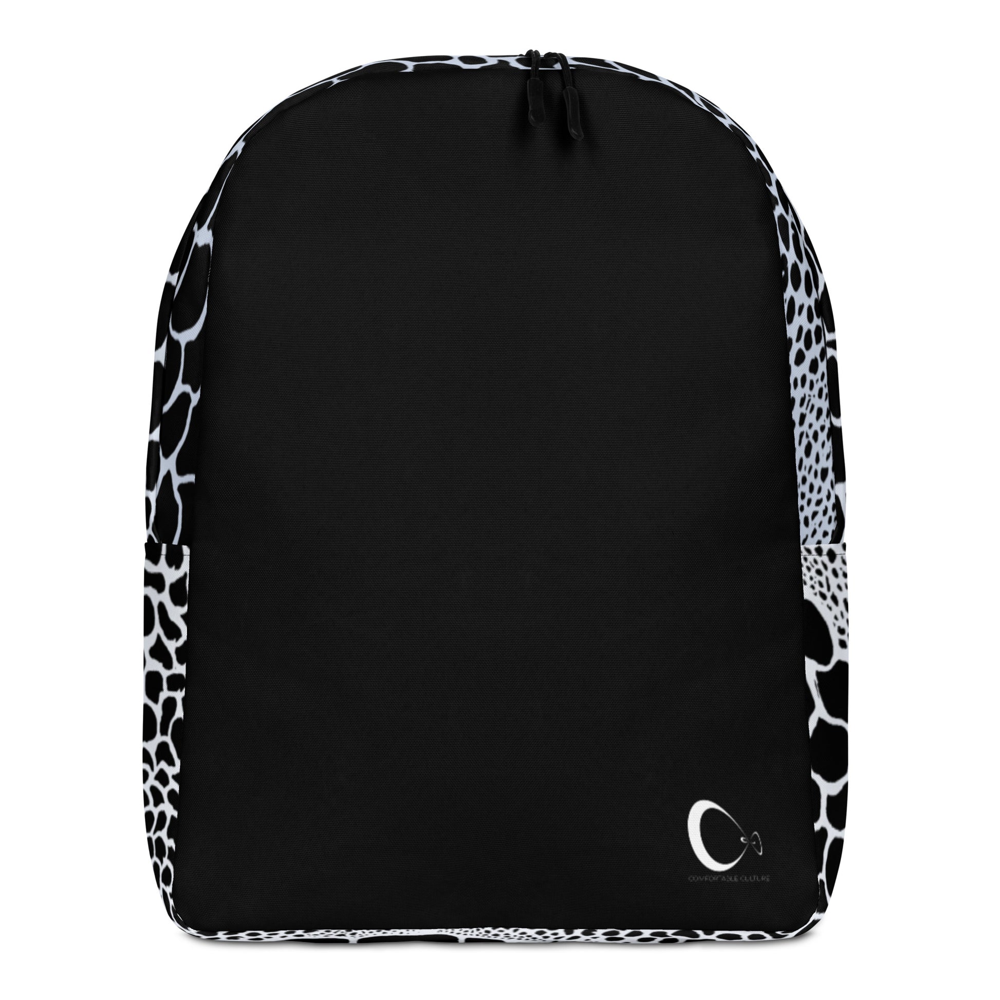 Wild Black and White Organic Print Backpack | Modern & Minimalist Water-Resistant Laptop Backpack with Hidden Pocket | - Comfortable Culture - Backpacks - Comfortable Culture