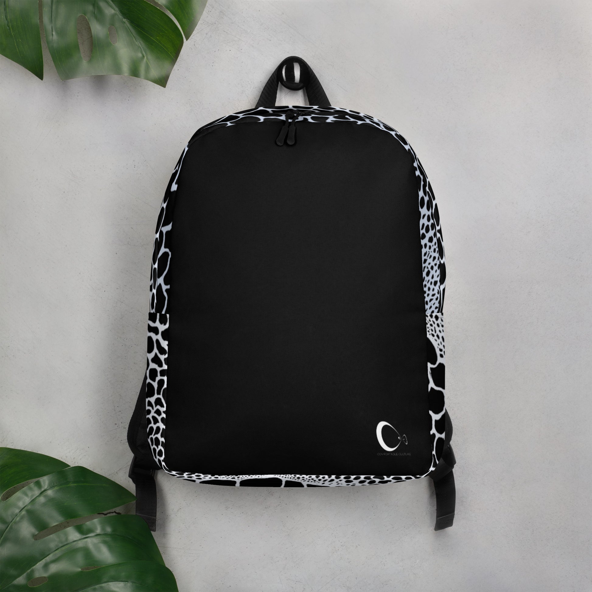 Wild Black and White Organic Print Backpack | Modern & Minimalist Water-Resistant Laptop Backpack with Hidden Pocket | - Comfortable Culture - Backpacks - Comfortable Culture