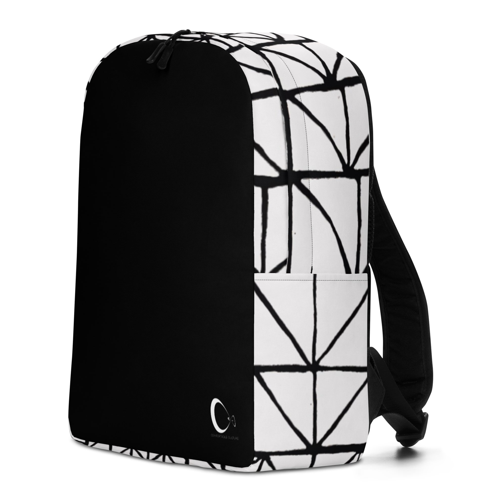 Tribal Print Black and White Minimalist Backpack | Modern & Minimalist Water-Resistant Laptop Backpack with Hidden Pocket | - Comfortable Culture - Backpacks - Comfortable Culture