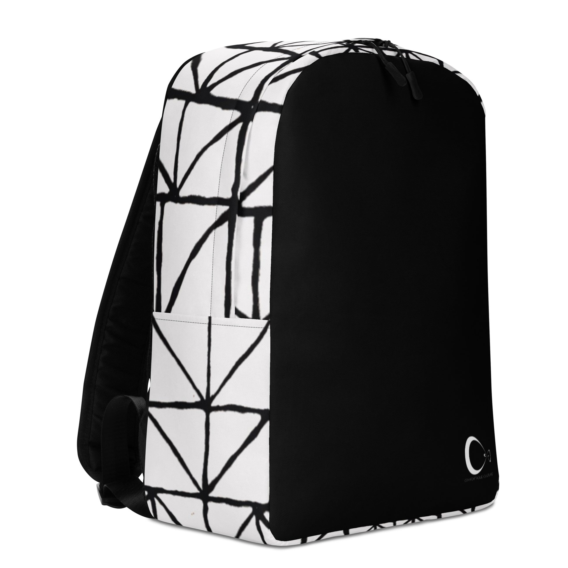 Tribal Print Black and White Minimalist Backpack | Modern & Minimalist Water-Resistant Laptop Backpack with Hidden Pocket | - Comfortable Culture - Backpacks - Comfortable Culture