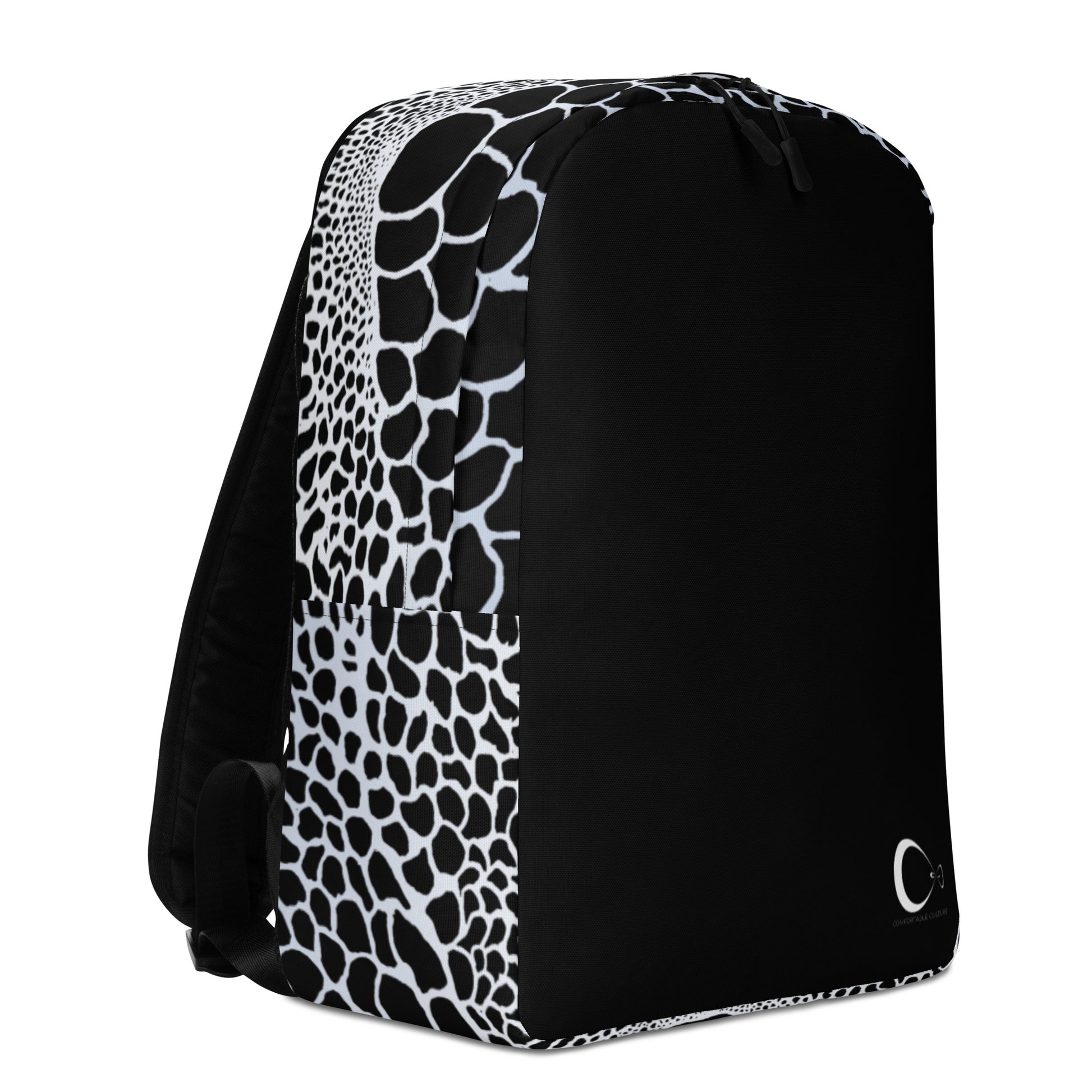 Wild Black and White Organic Print Backpack | Modern & Minimalist Water-Resistant Laptop Backpack with Hidden Pocket | - Comfortable Culture - Backpacks - Comfortable Culture
