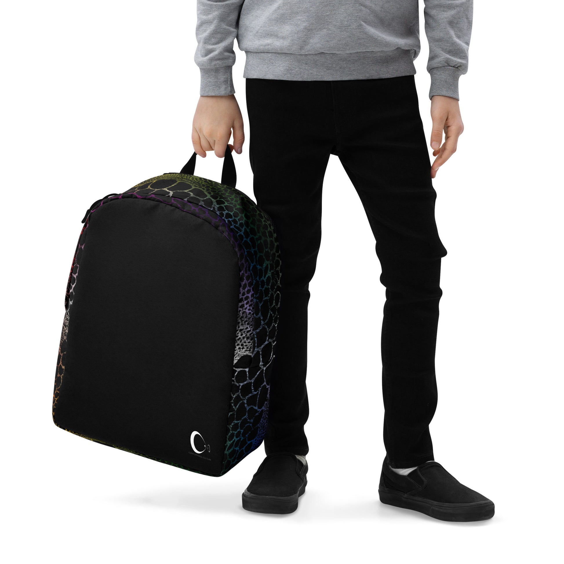 Wild Rainbow Outline | Modern & Minimalist Water-Resistant Laptop Backpack with Hidden Pocket | - Comfortable Culture - Backpacks - Comfortable Culture