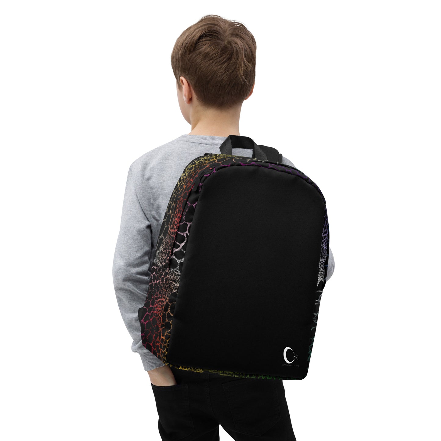 Wild Rainbow Outline | Modern & Minimalist Water-Resistant Laptop Backpack with Hidden Pocket | - Comfortable Culture - Backpacks - Comfortable Culture