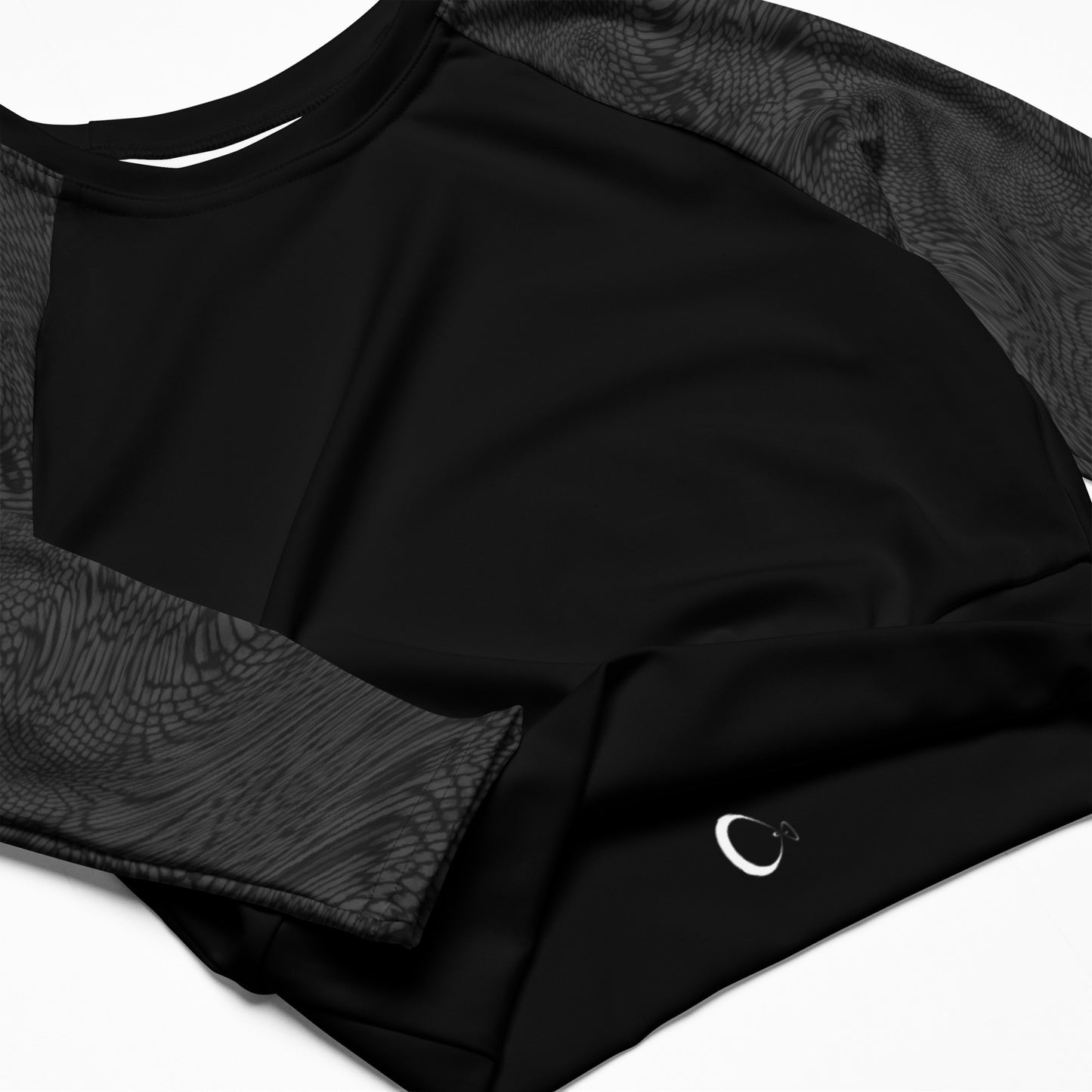 Fractal Long-sleeve Crop Top (Eclipse Grey)