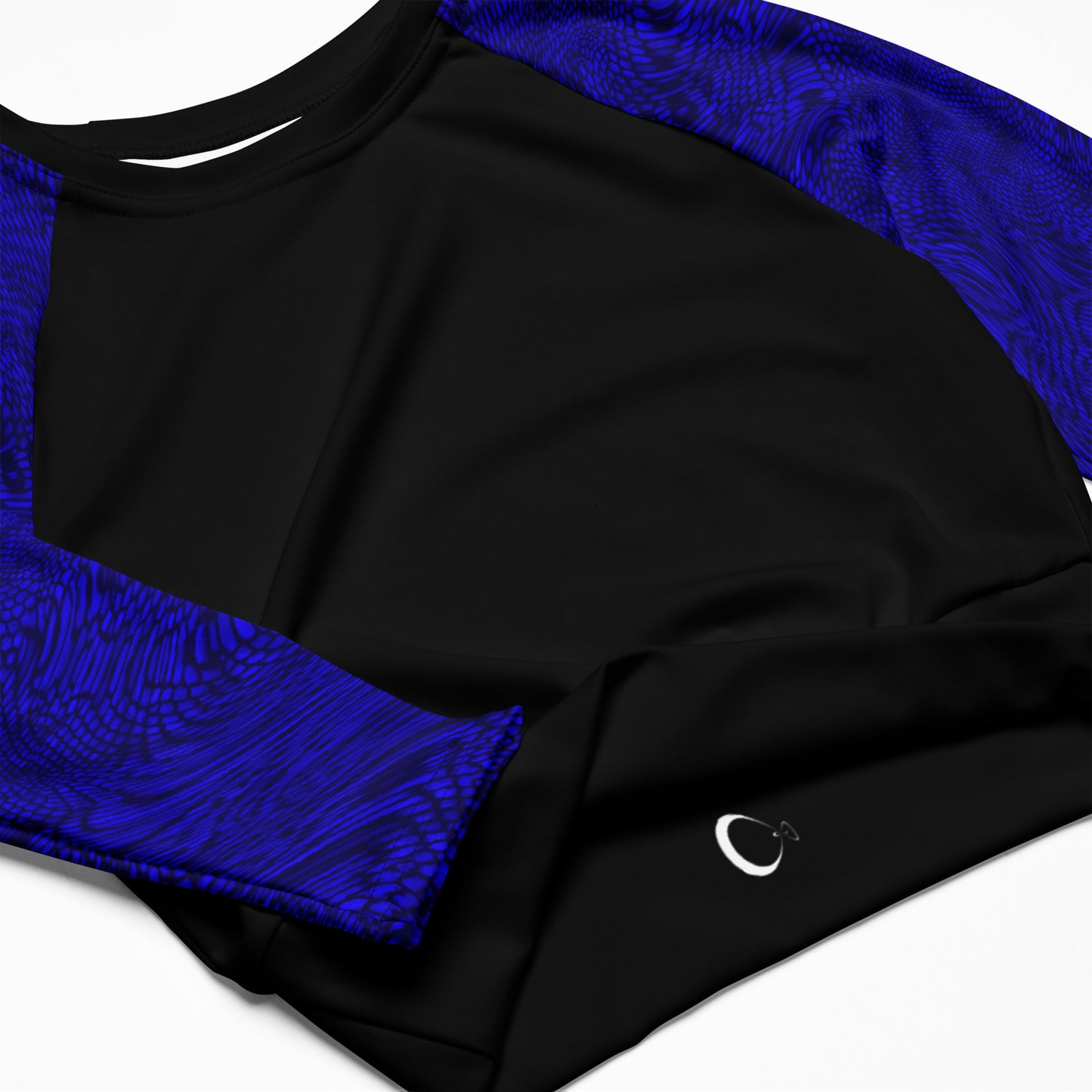 Fractal Long-sleeve Crop Top (Blue)