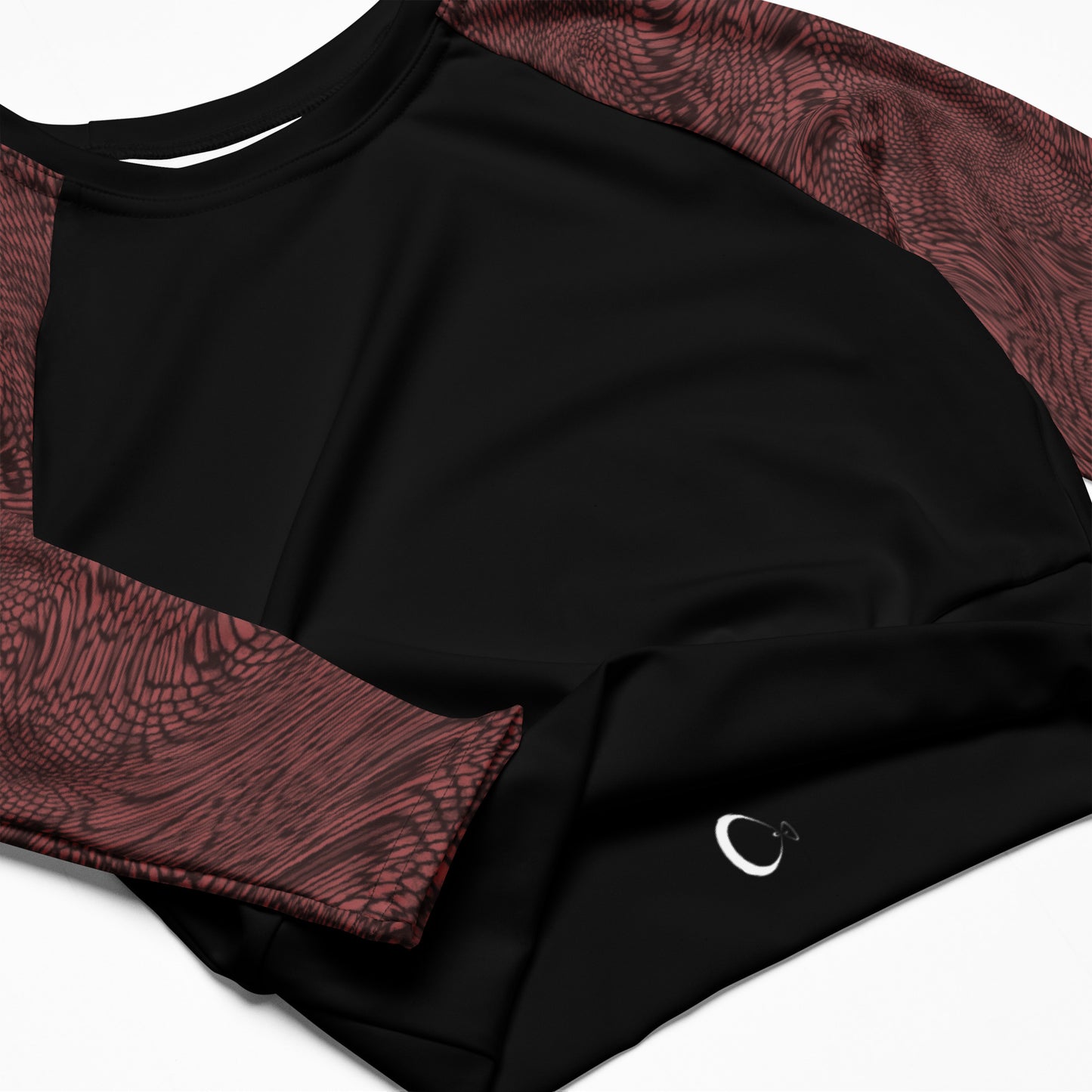 Fractal Long-sleeve Crop Top (Terracotta)