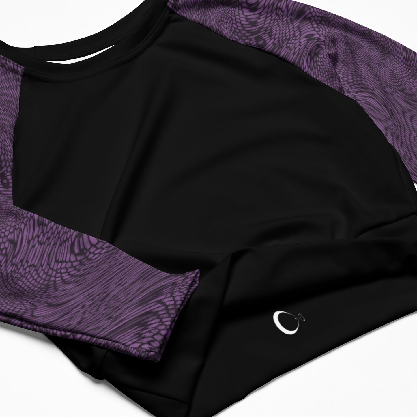 Fractal Long-sleeve Crop Top (Lavender)