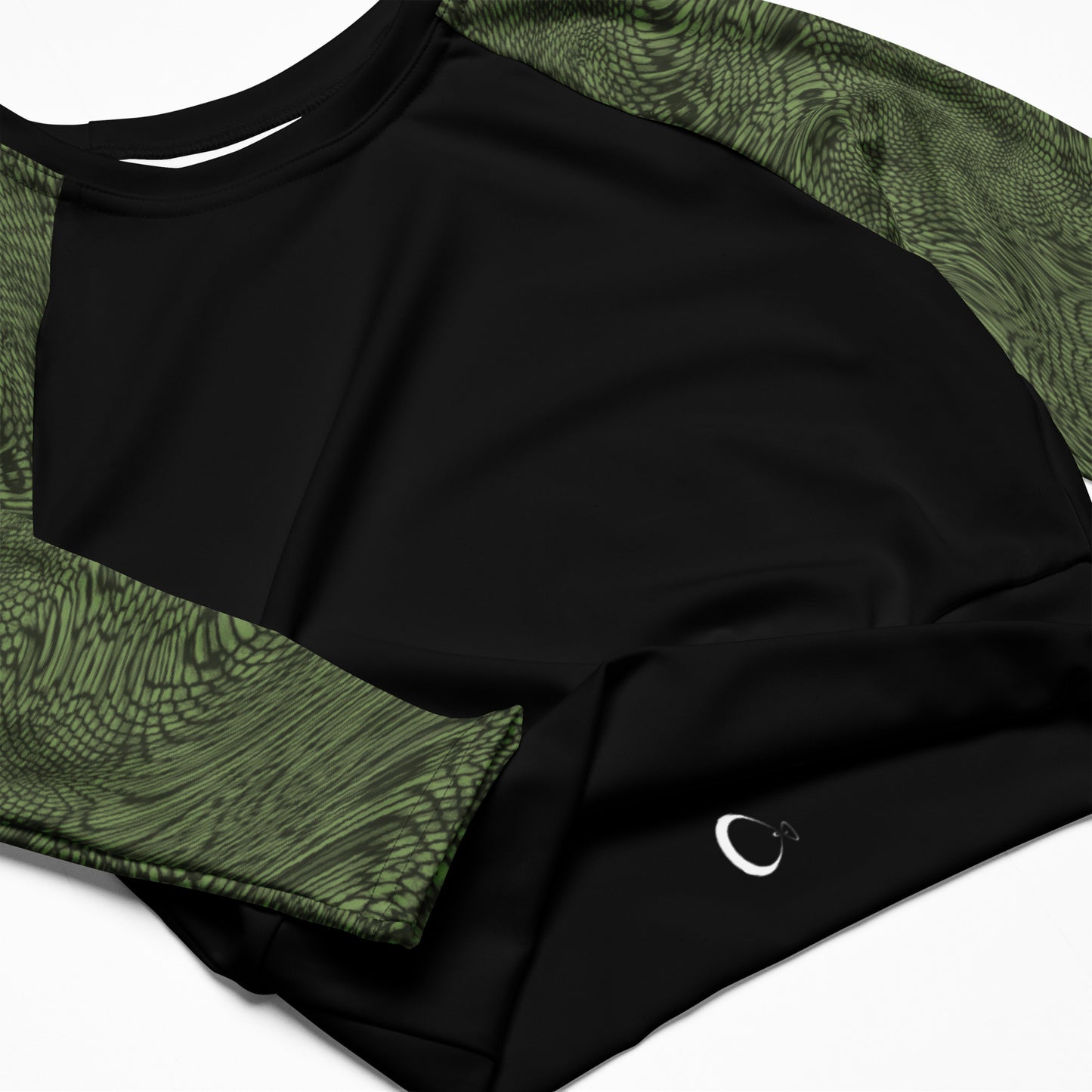 Fractal Long-sleeve Crop Top (Desert Green)