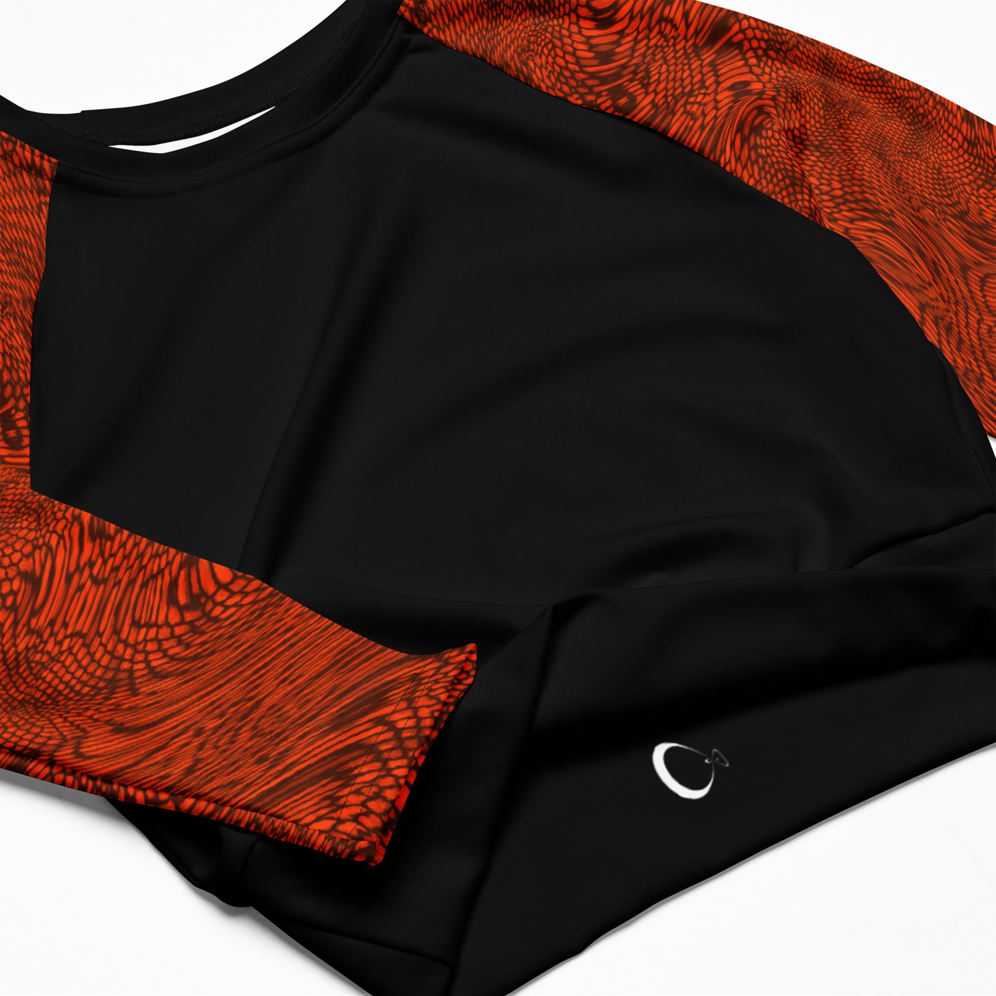 Fractal Long-sleeve Crop Top (Orange)
