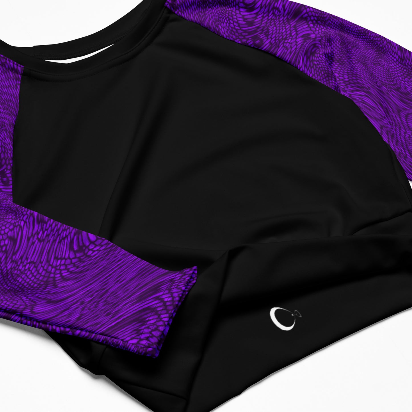 Fractal Long-sleeve Crop Top (Deep Purple)